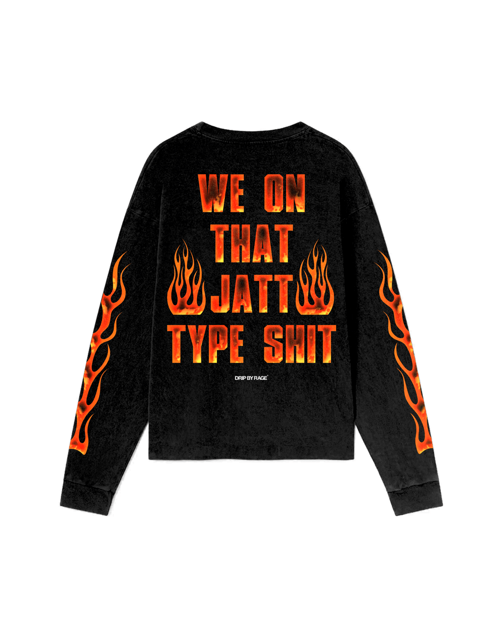 JATT TYPE SHIT OVERSIZED LONG SLEEVE T-SHIRT - Drip by Rage