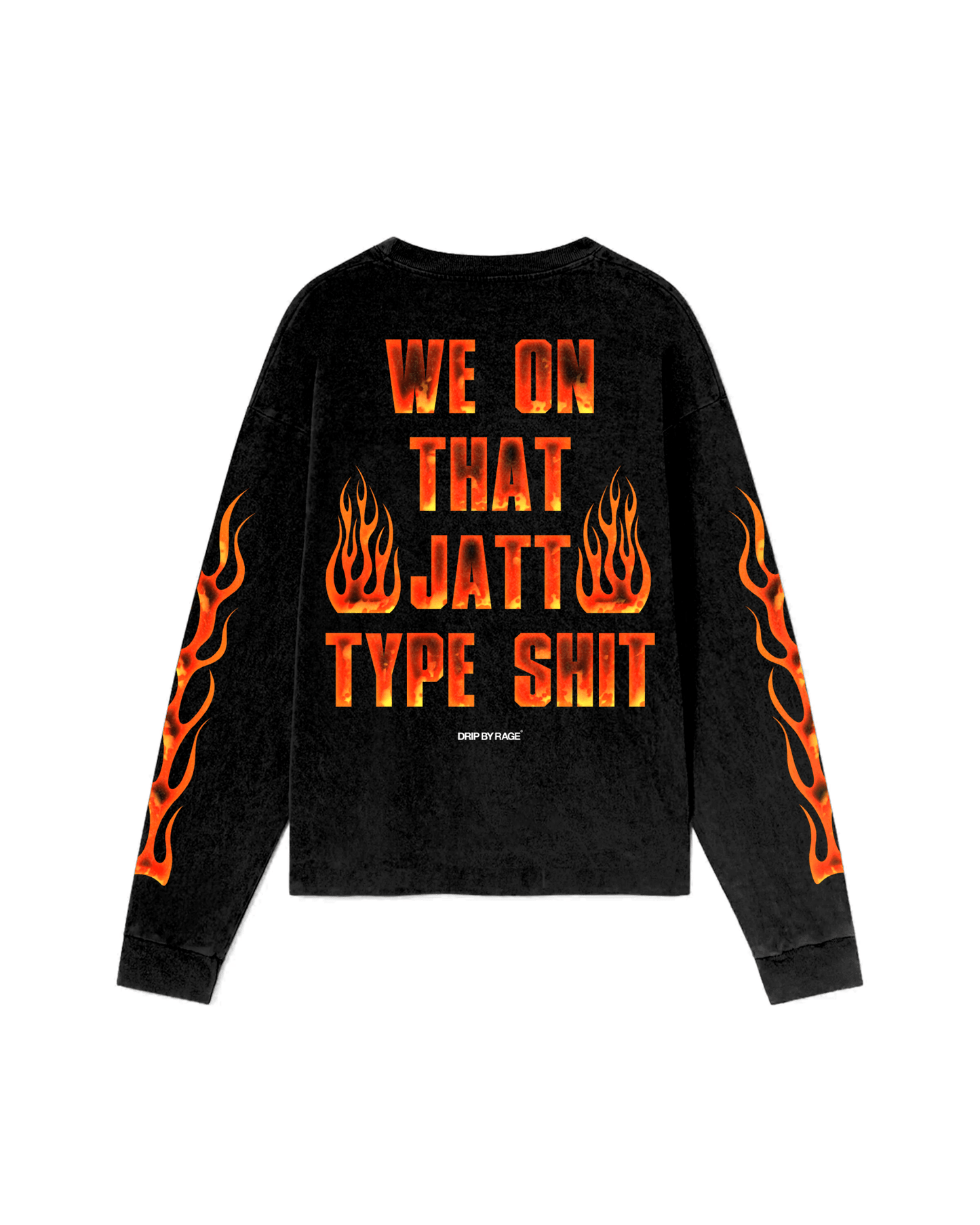 JATT TYPE SHIT OVERSIZED LONG SLEEVE T-SHIRT - Drip by Rage