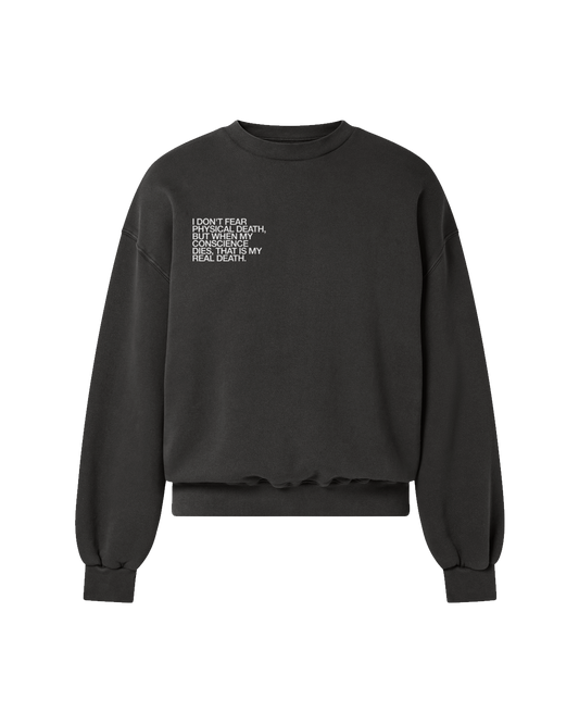 REAL DEATH SWEATSHIRT CHARCOAL GREY