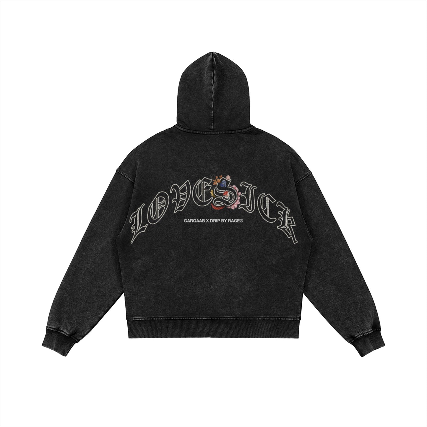 LOVESICK ZIP-UP FADED HOODIE - Drip by Rage