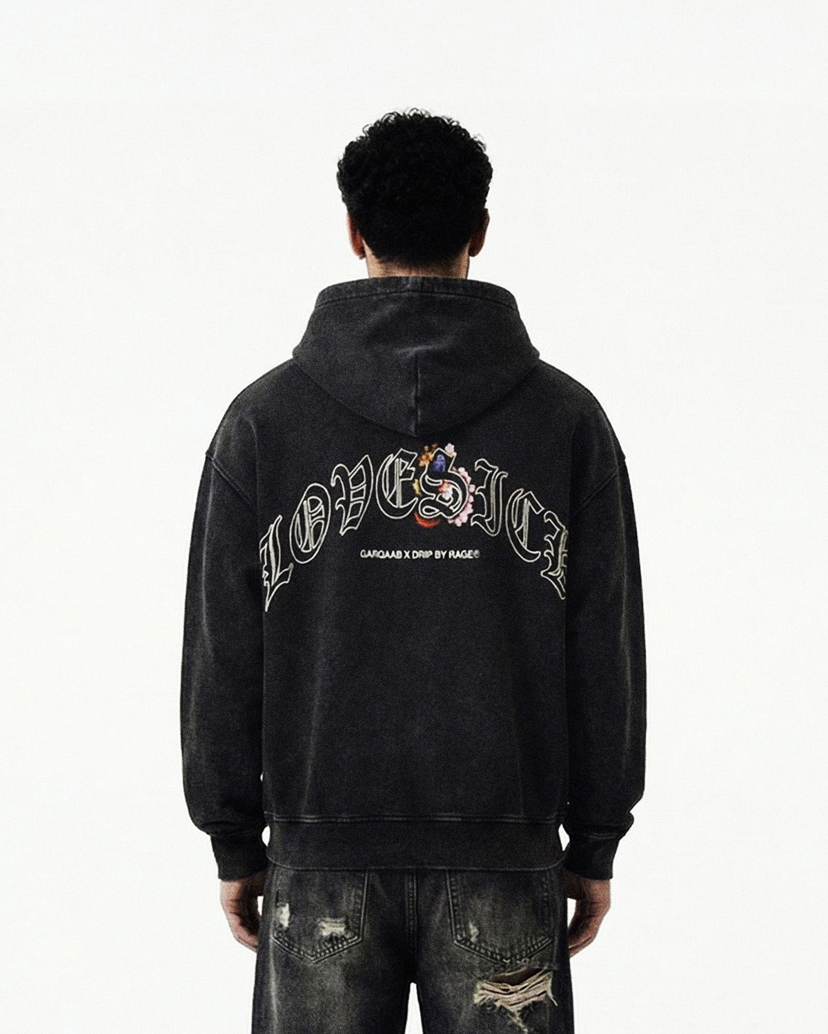 LOVESICK ZIP-UP FADED HOODIE - Drip by Rage