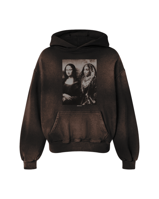 MAHARANI X MONA LISA OVERSIZED PREMIUM FADED HOODIE BURGUNDY - Drip by Rage