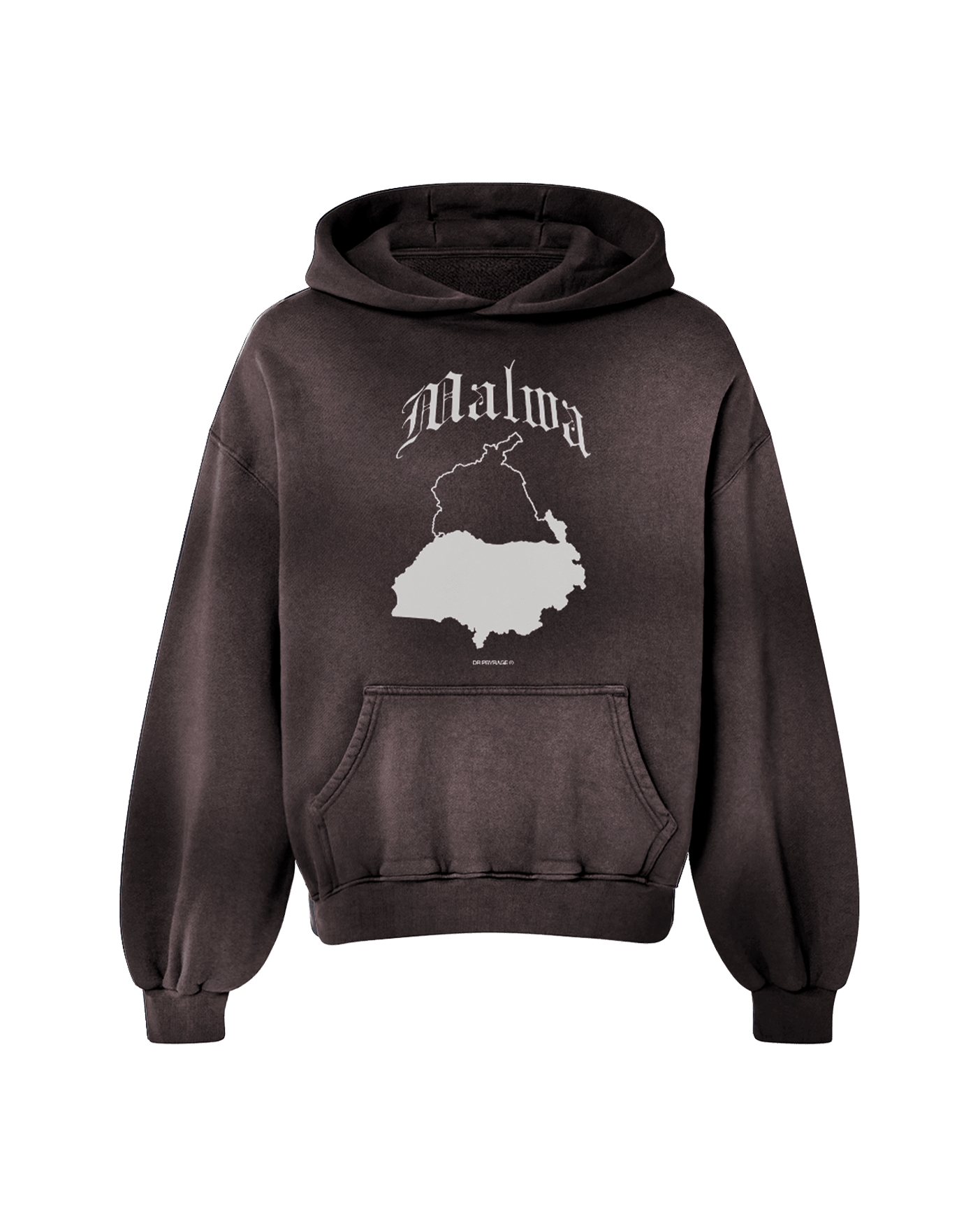 MALWA OVERSIZED PREMIUM FADED HOODIE BROWN - Drip by Rage