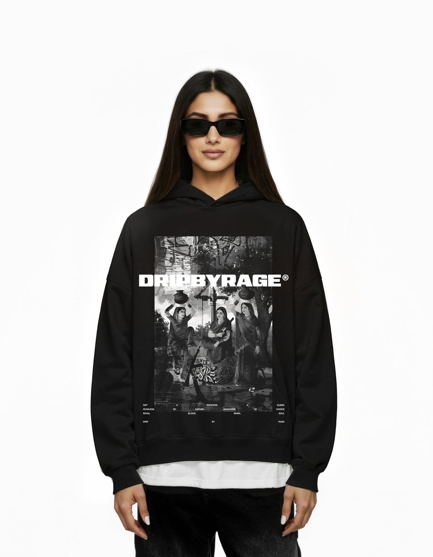 MATKA QUEEN SUN FADED BOXY HOODIE - Drip by Rage