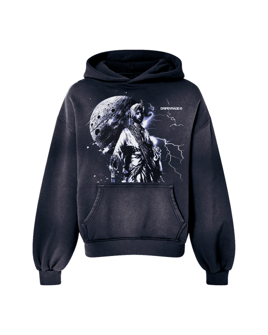 MOONLIGHT OVERSIZED PREMIUM FADED HOODIE BLUE - Drip by Rage