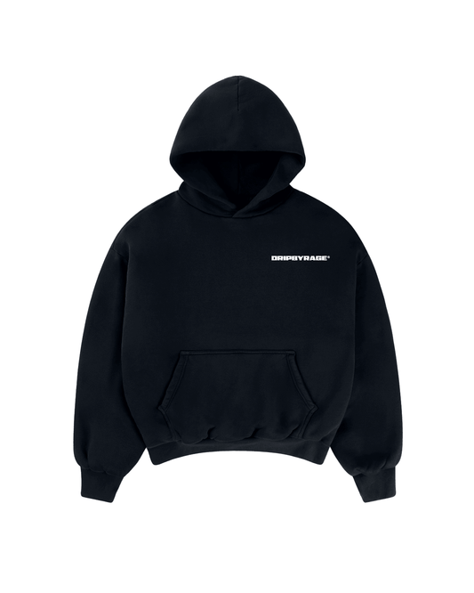 NAVY BLUE HEAVY SUN FADED BOXY HOODIE - Drip by Rage