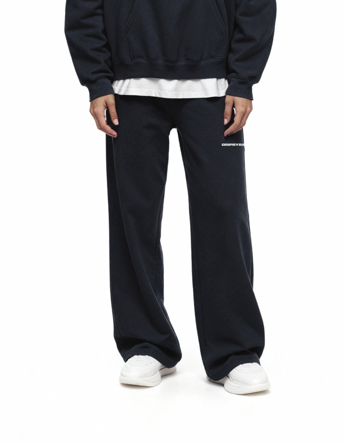 NAVY BLUE RELAXED STRAIGHT SWEATPANTS - Drip by Rage