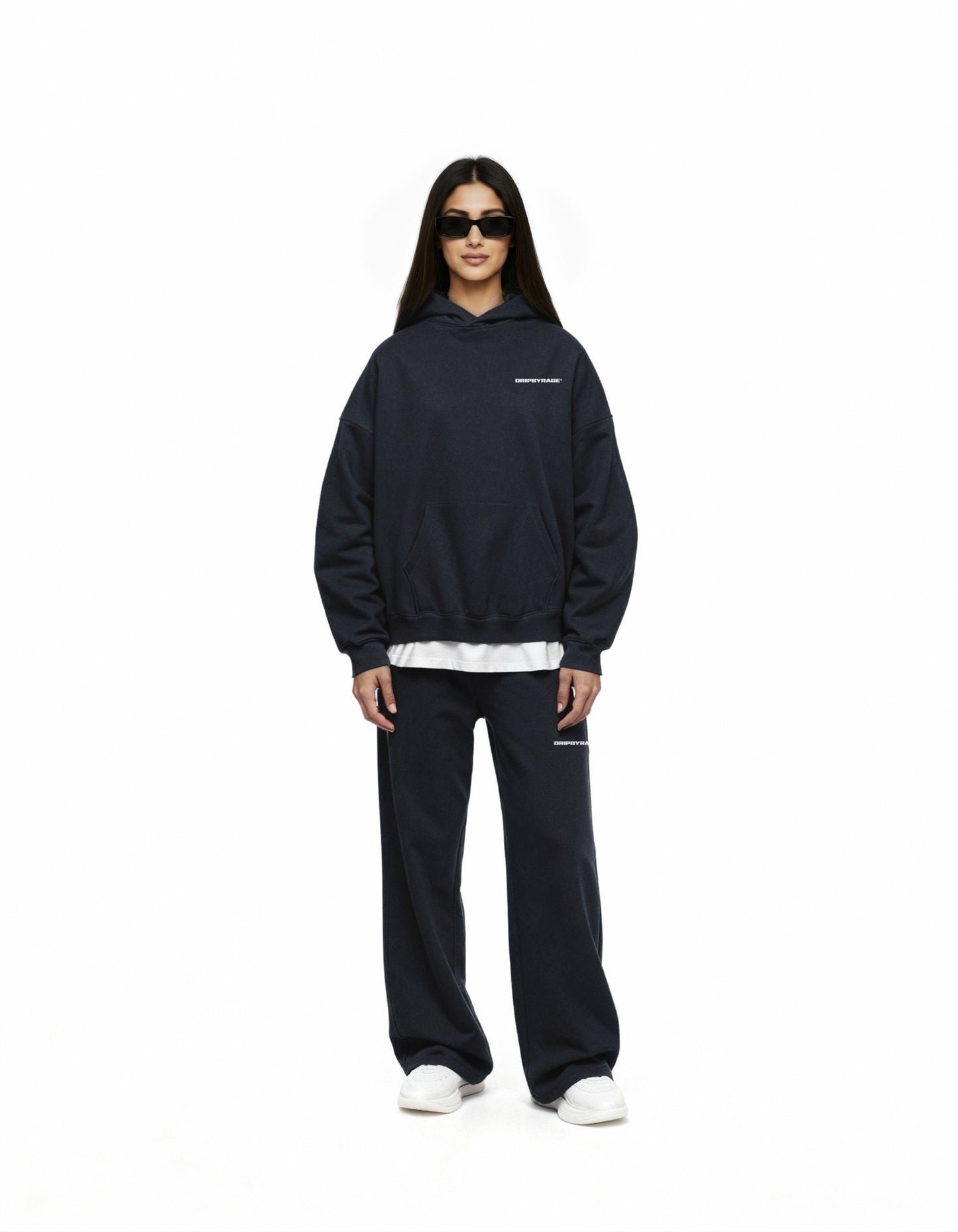 NAVY BLUE RELAXED STRAIGHT SWEATPANTS - Drip by Rage