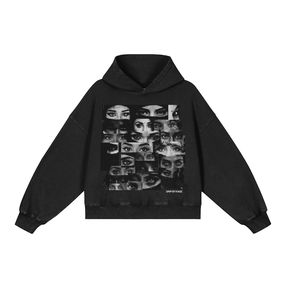 NAZAR BIG PRINT BOXY FADED HOODIE - Drip by Rage