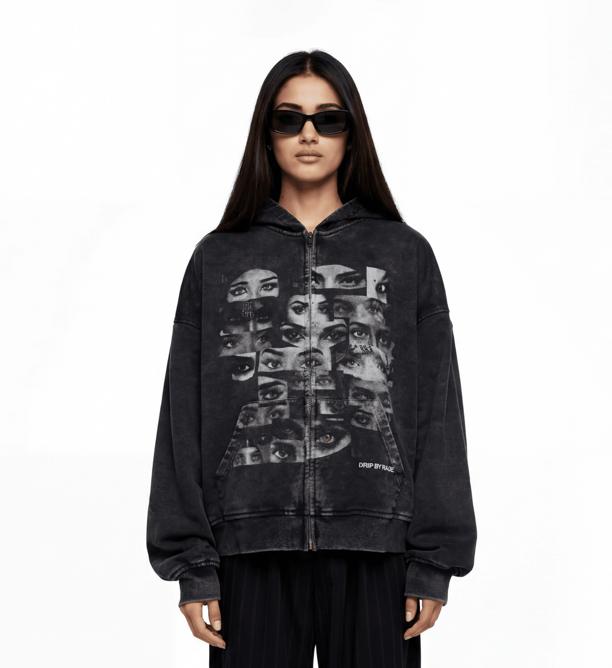 NAZAR FADED ZIP-UP HOODIE - Drip by Rage
