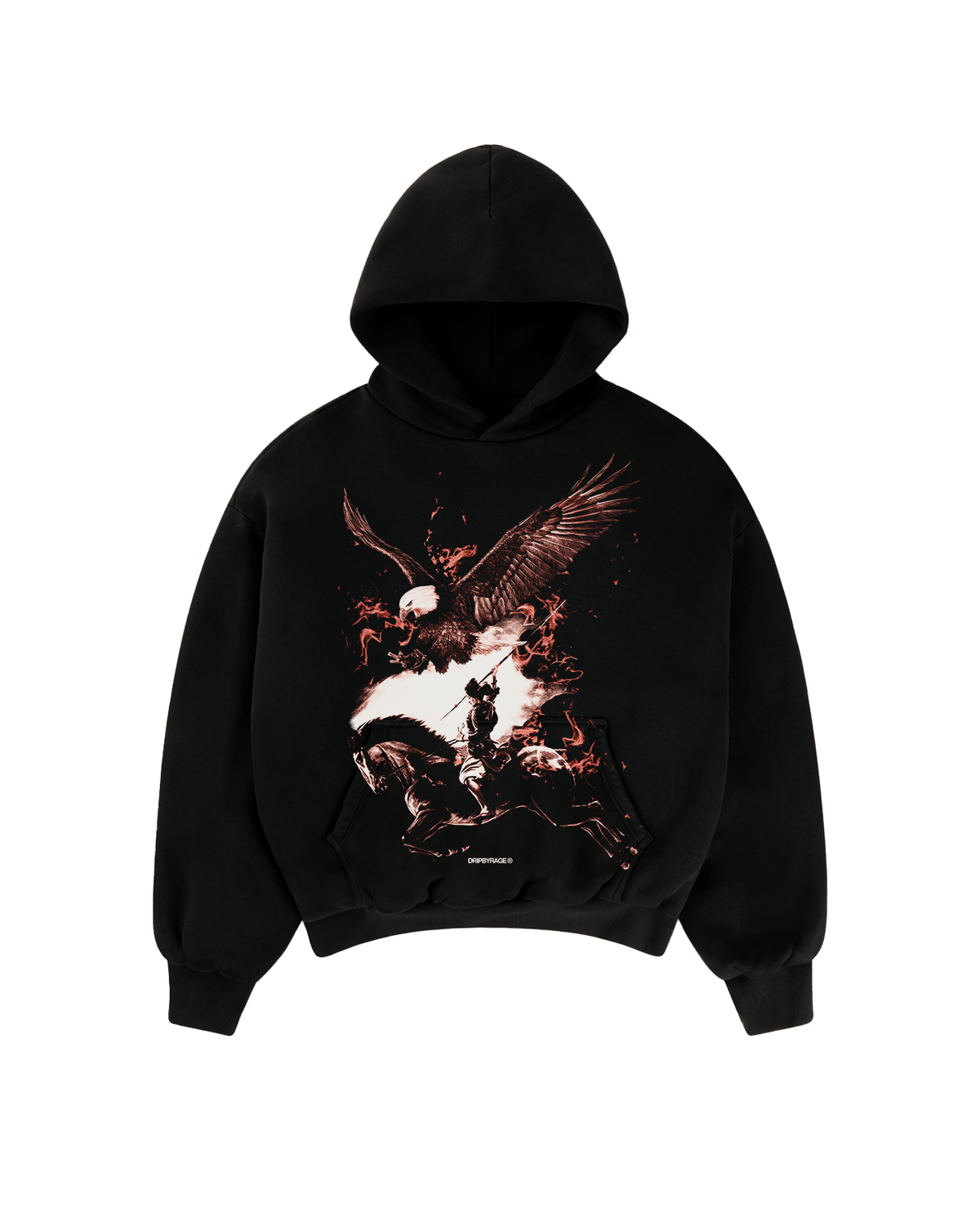 NO FEAR BIG PRINT SUN FADED BOXY HOODIE - Drip by Rage