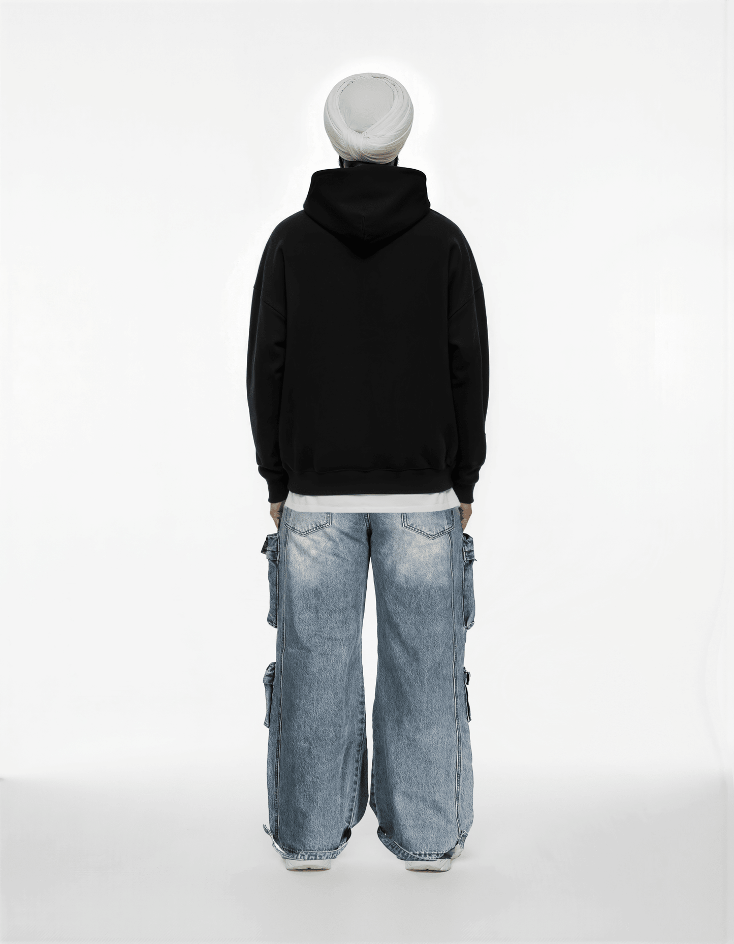 NO FEAR BLACK BIG PRINT SUN FADED BOXY HOODIE - Drip by Rage