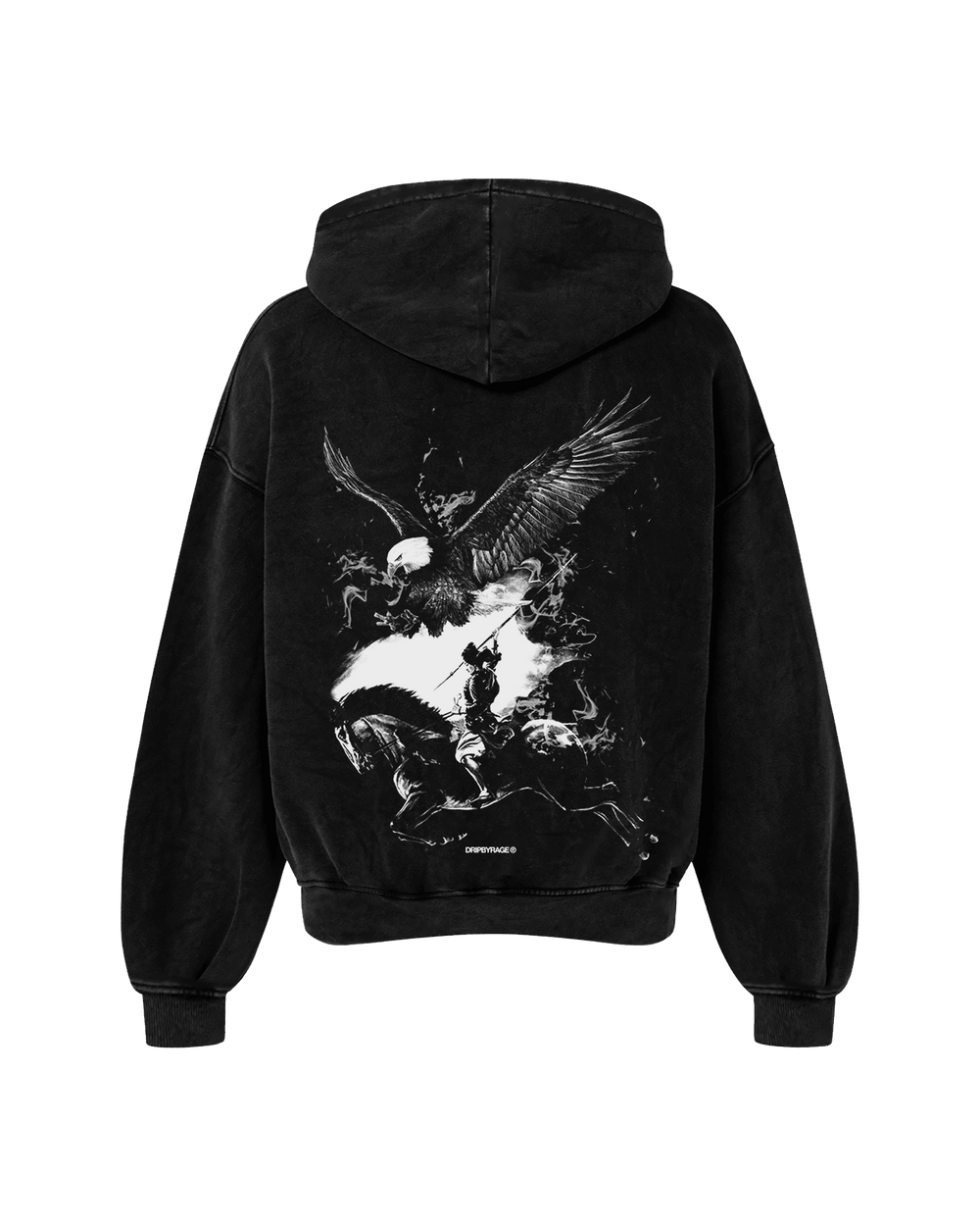 NO FEAR DARK EDITION OVERSIZED FADED HOODIE BLACK - Drip by Rage