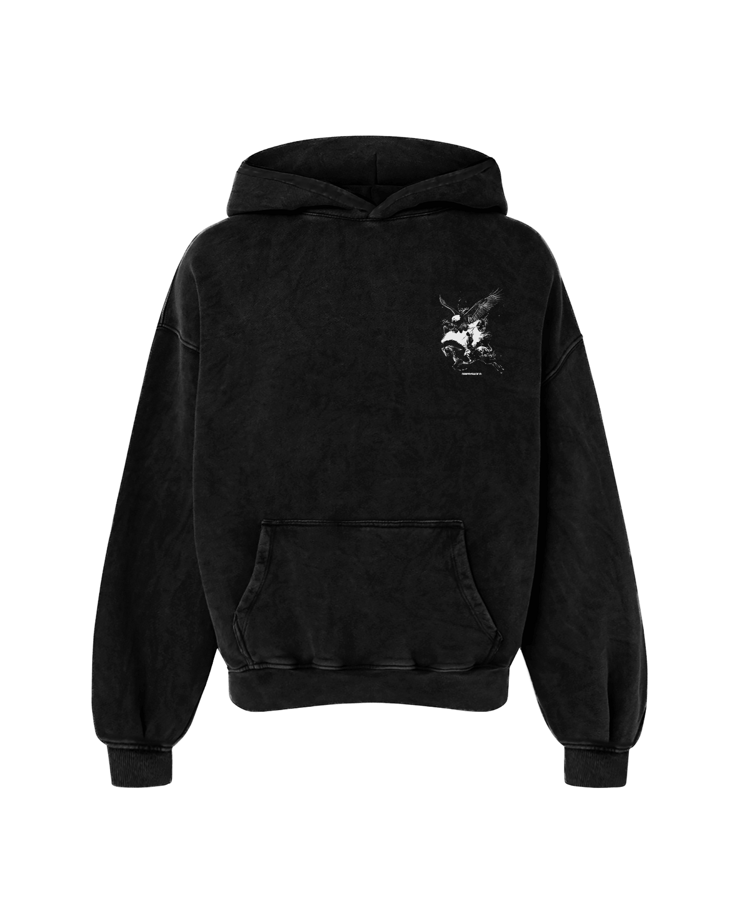 NO FEAR DARK EDITION OVERSIZED FADED HOODIE BLACK - Drip by Rage