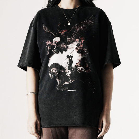 NO FEAR RED EDITION OVERSIZED FADED T-SHIRT BLACK - Drip by Rage