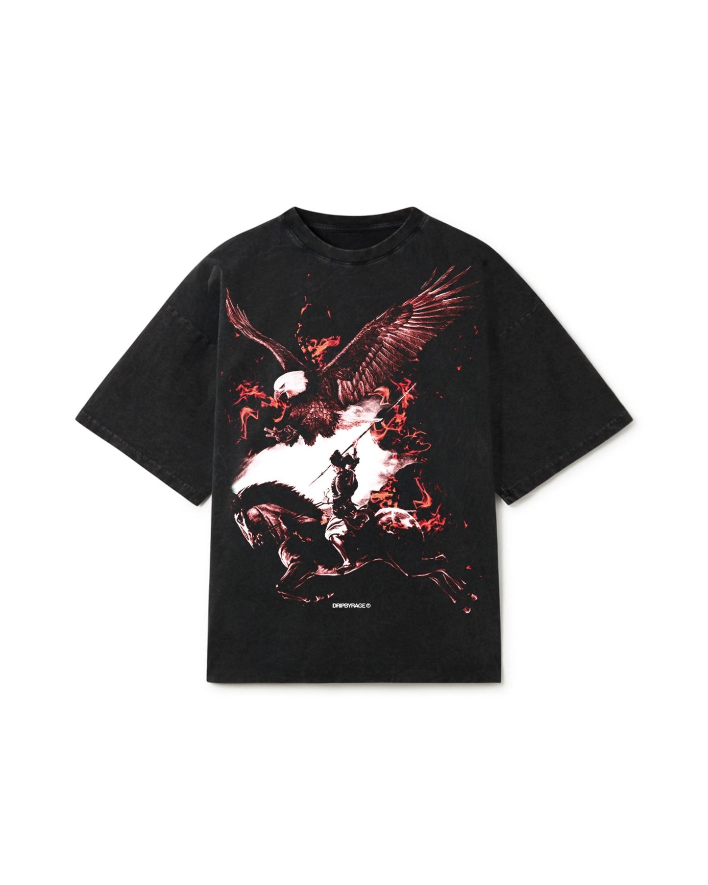 NO FEAR RED EDITION OVERSIZED FADED T-SHIRT BLACK - Drip by Rage