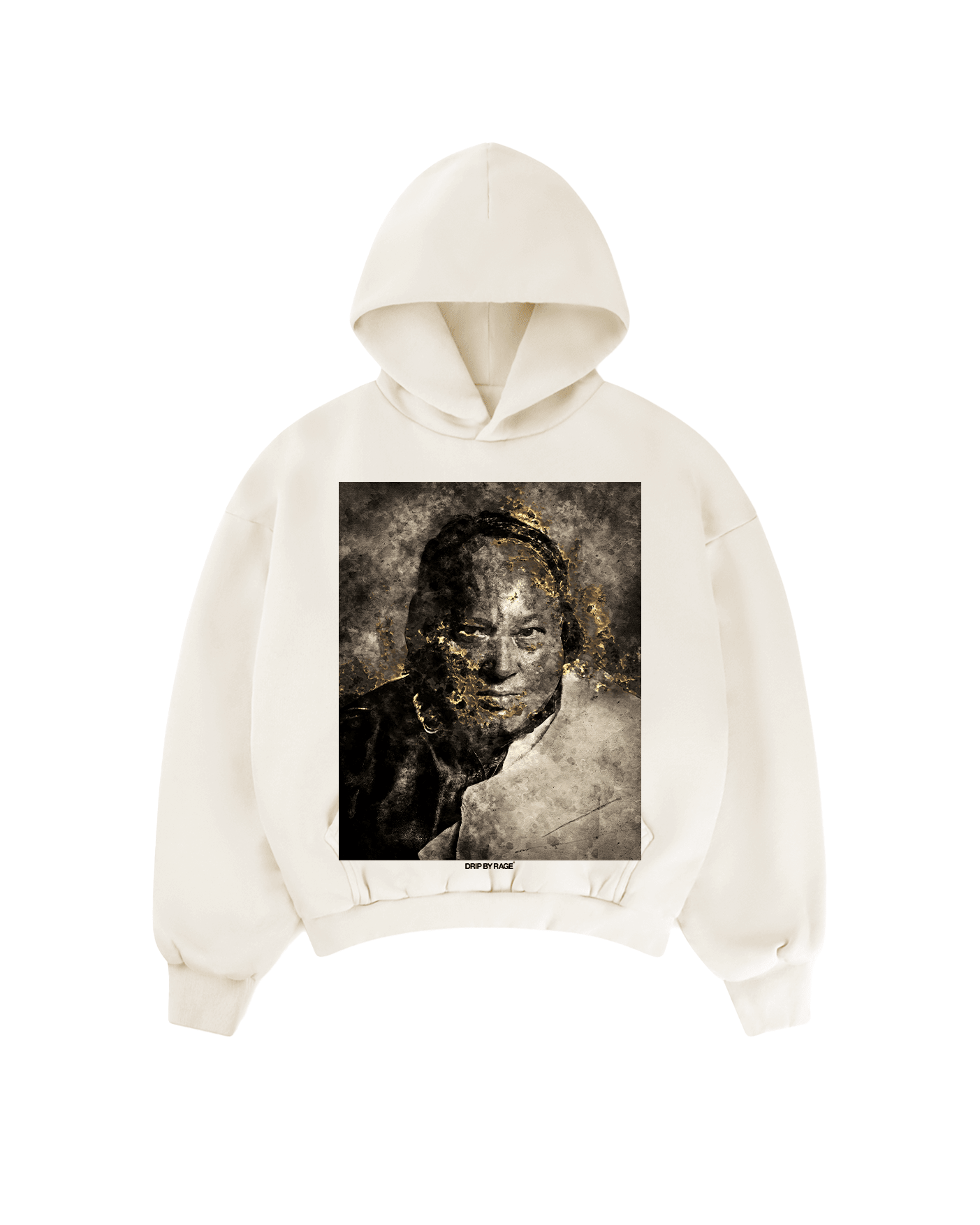 NUSRAT GOLD LEAF SUN FADED BOXY HOODIE - Drip by Rage