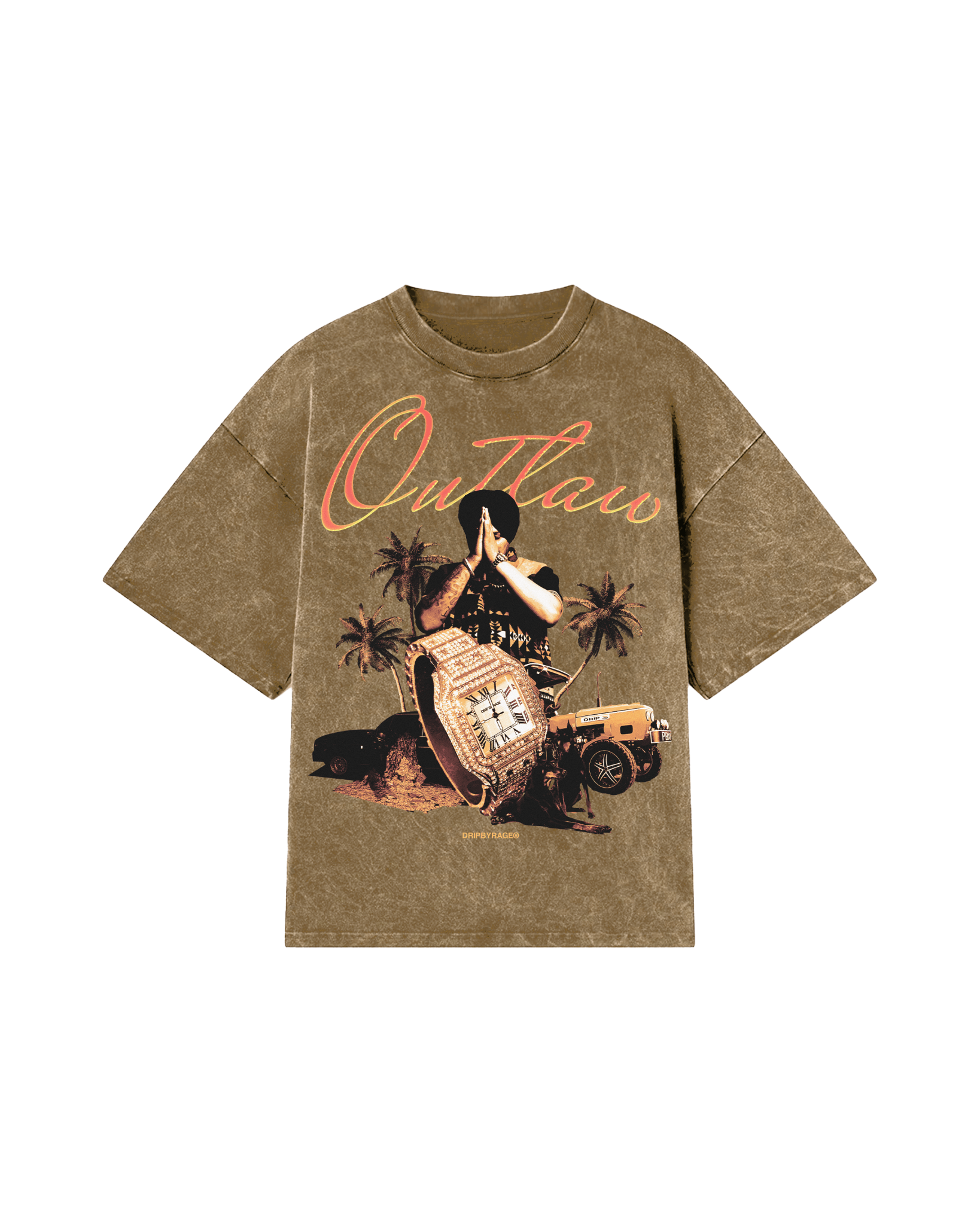 OUTLAW OVERSIZED WASHED T-SHIRT - Drip by Rage
