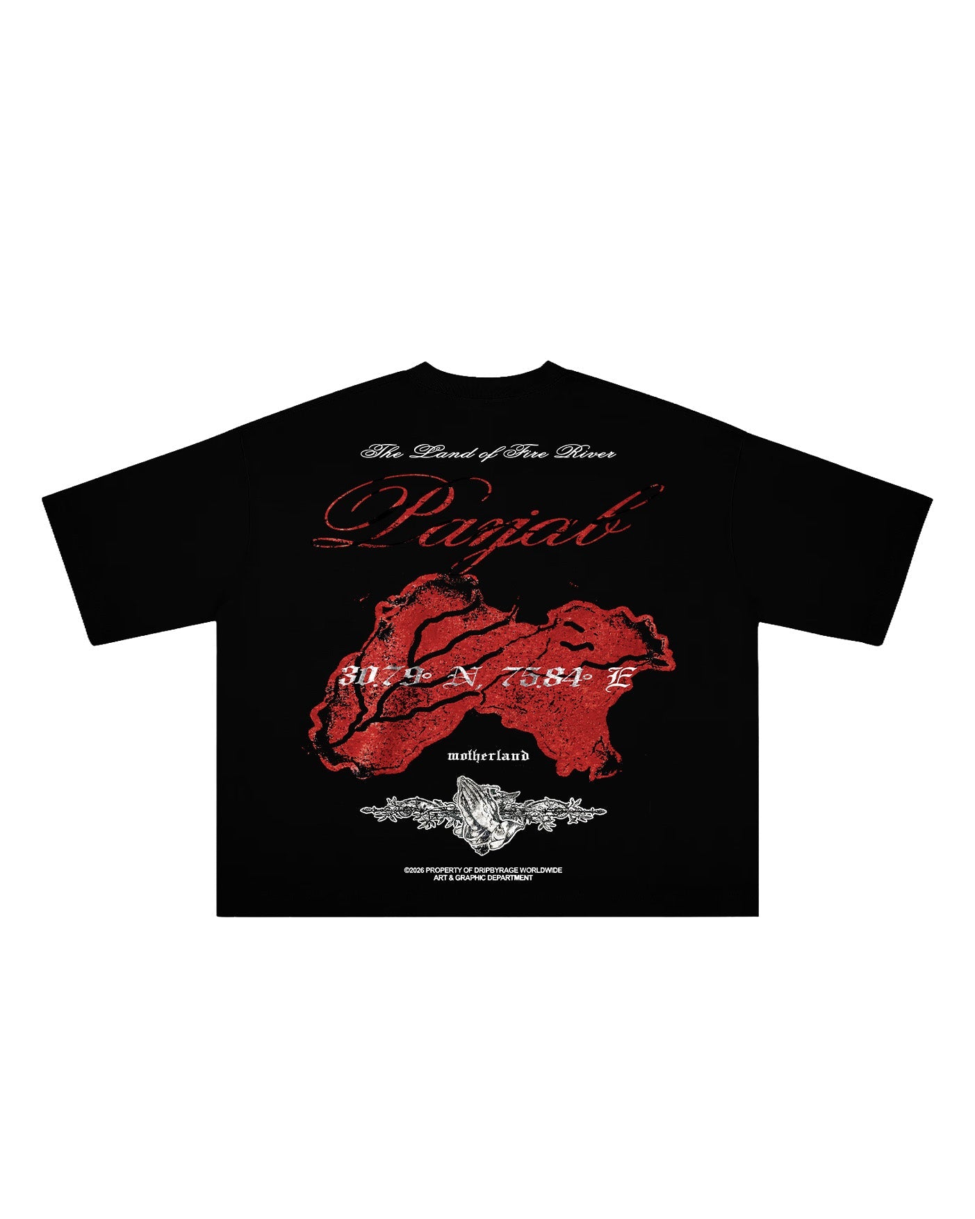 PANJAB BLOOD BOXY T-SHIRT - Drip by Rage