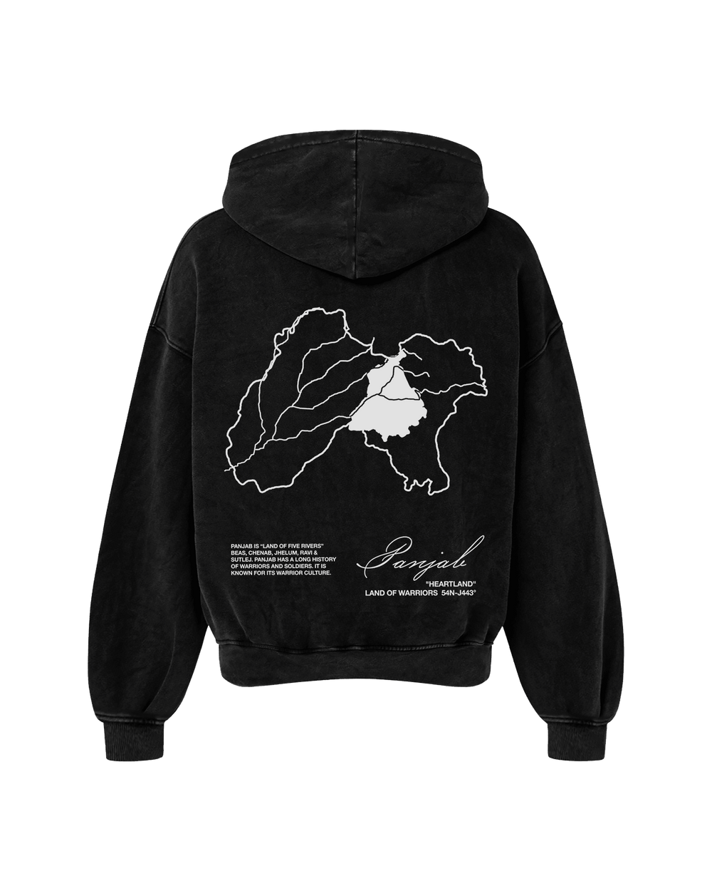 PANJAB OVERSIZED FADED HOODIE BLACK - Drip by Rage