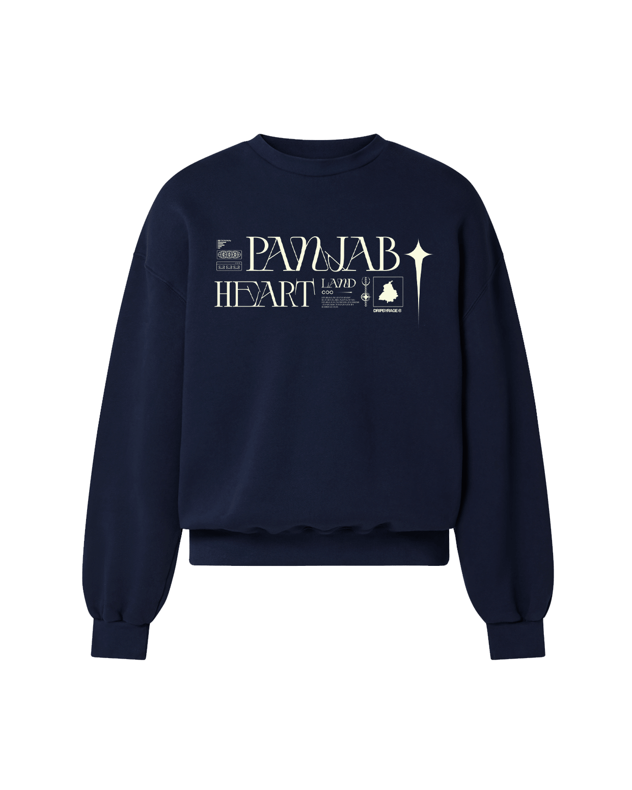 PANJAB Y2K SWEATSHIRT NAVY BLUE - Drip by Rage