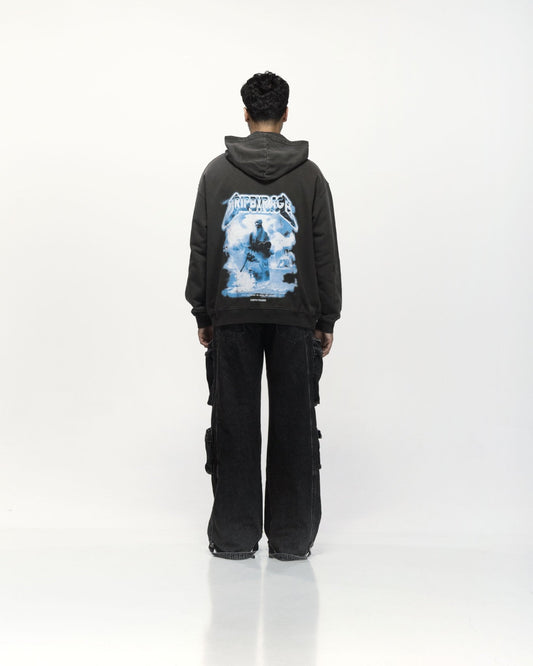 PATH OF SAINT OVERSIZED FADED HOODIE GREY - Drip by Rage