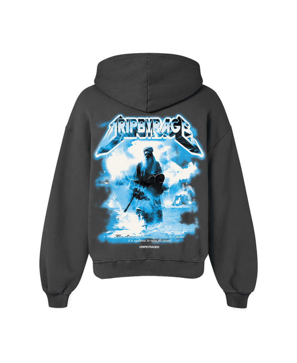 PATH OF SAINT OVERSIZED FADED HOODIE GREY - Drip by Rage