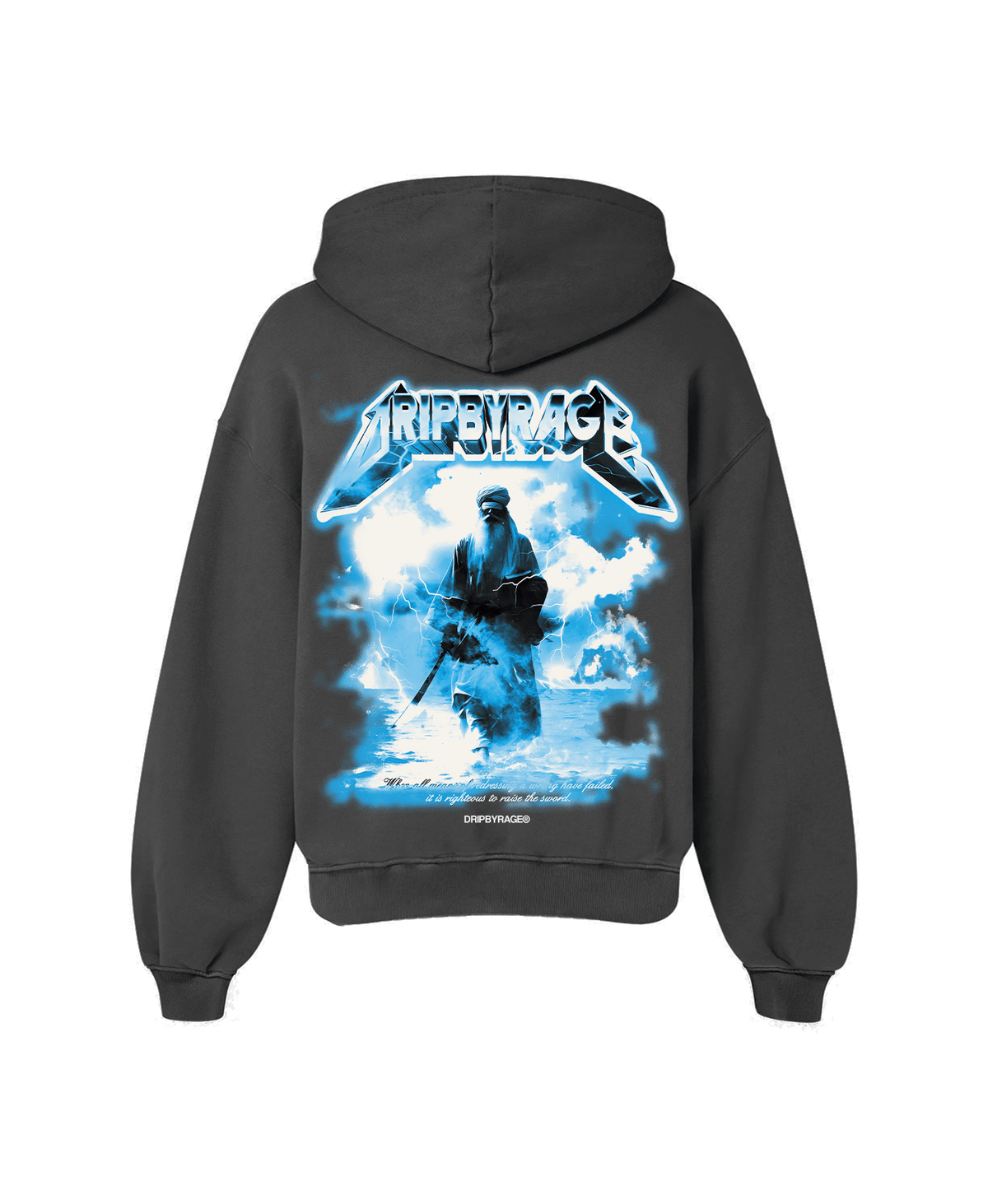 PATH OF SAINT OVERSIZED FADED HOODIE GREY - Drip by Rage