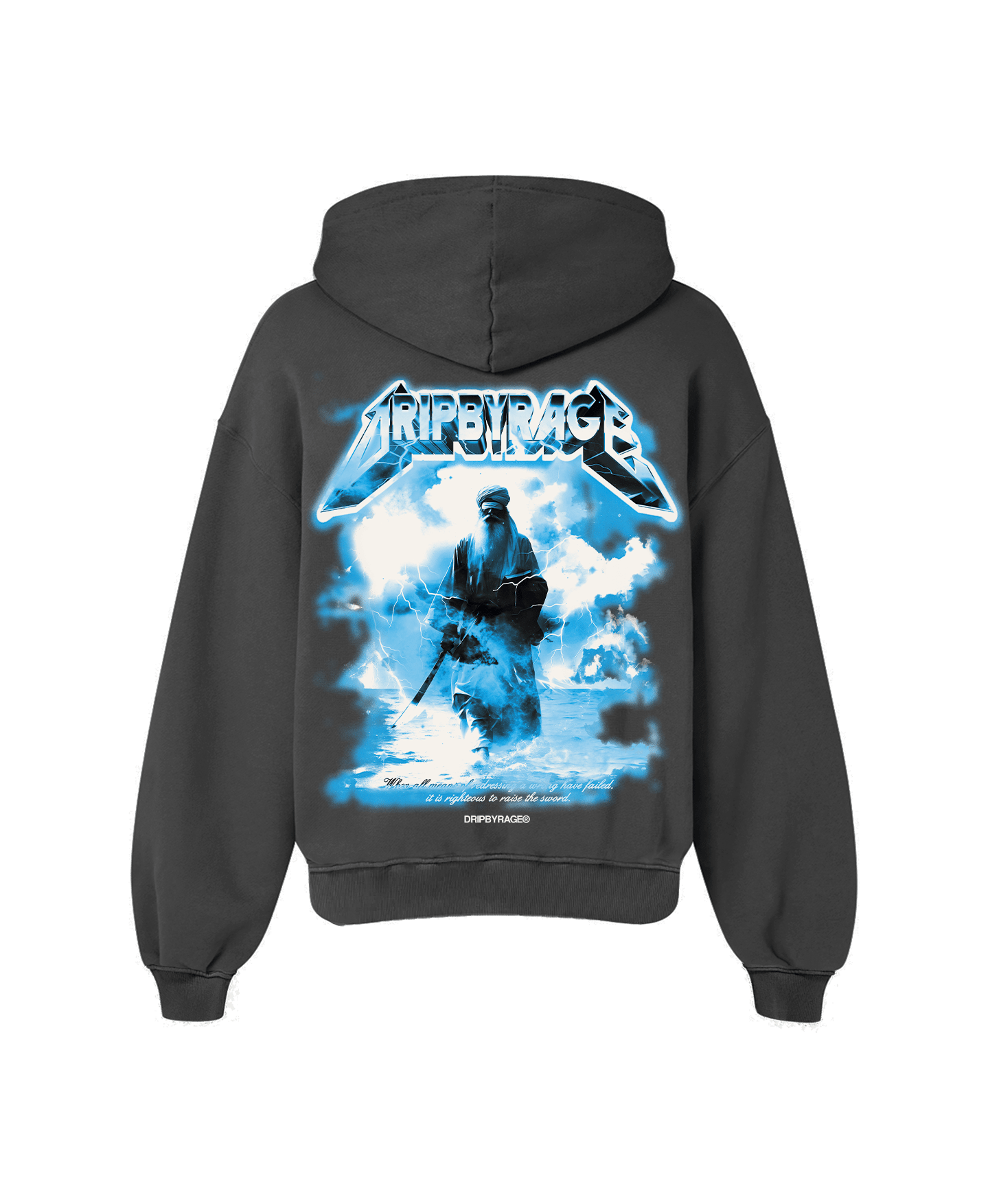 PATH OF SAINT OVERSIZED FADED HOODIE GREY - Drip by Rage