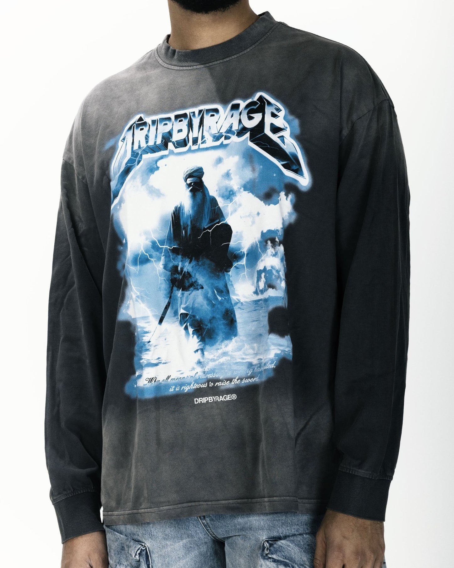 PATH OF SAINT OVERSIZED LONG SLEEVE GREY - Drip by Rage