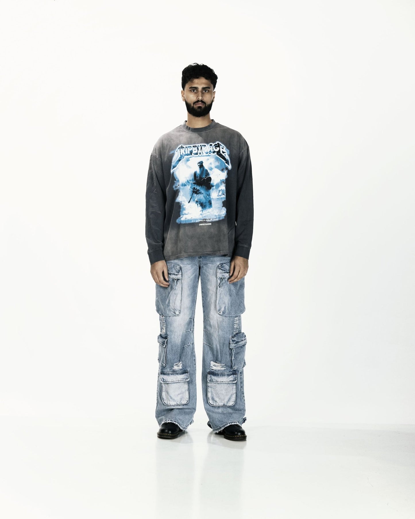 PATH OF SAINT OVERSIZED LONG SLEEVE GREY - Drip by Rage
