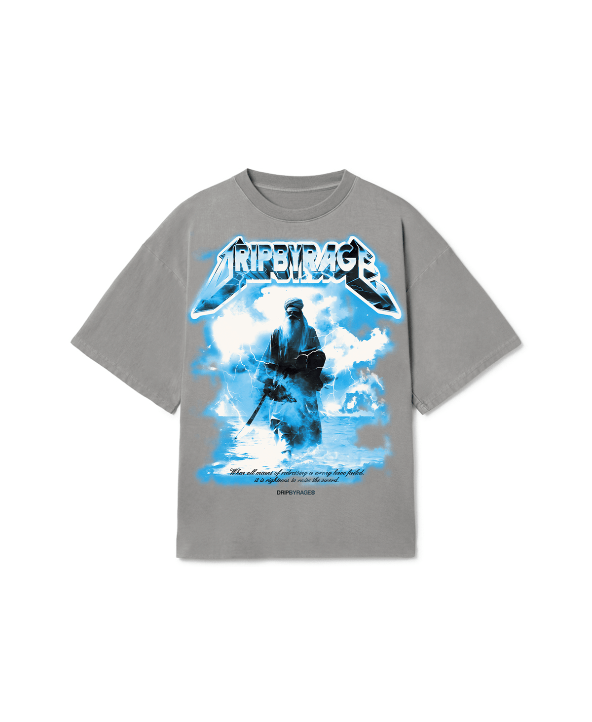 PATH OF SAINT OVERSIZED T-SHIRT GREY - Drip by Rage
