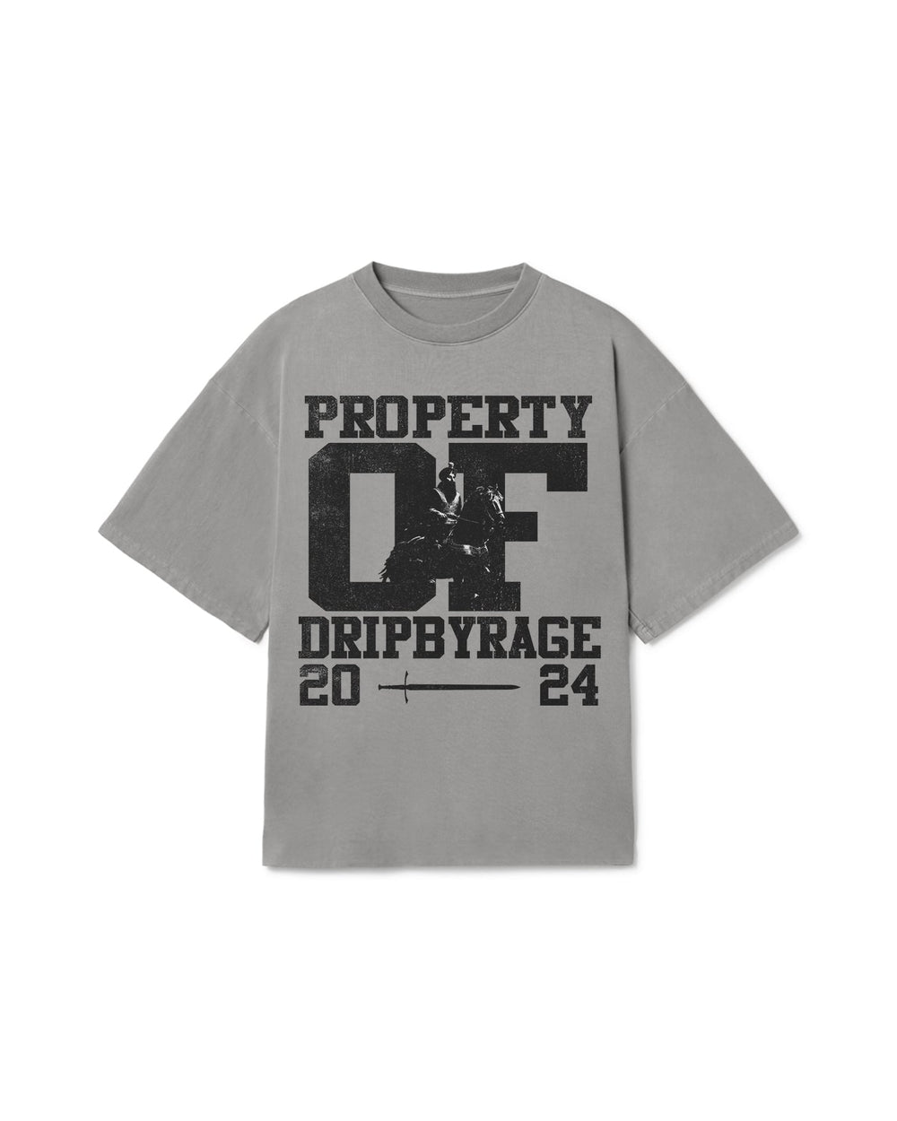 PROPERTY OVERSIZED T-SHIRT FADED GREY - Drip by Rage