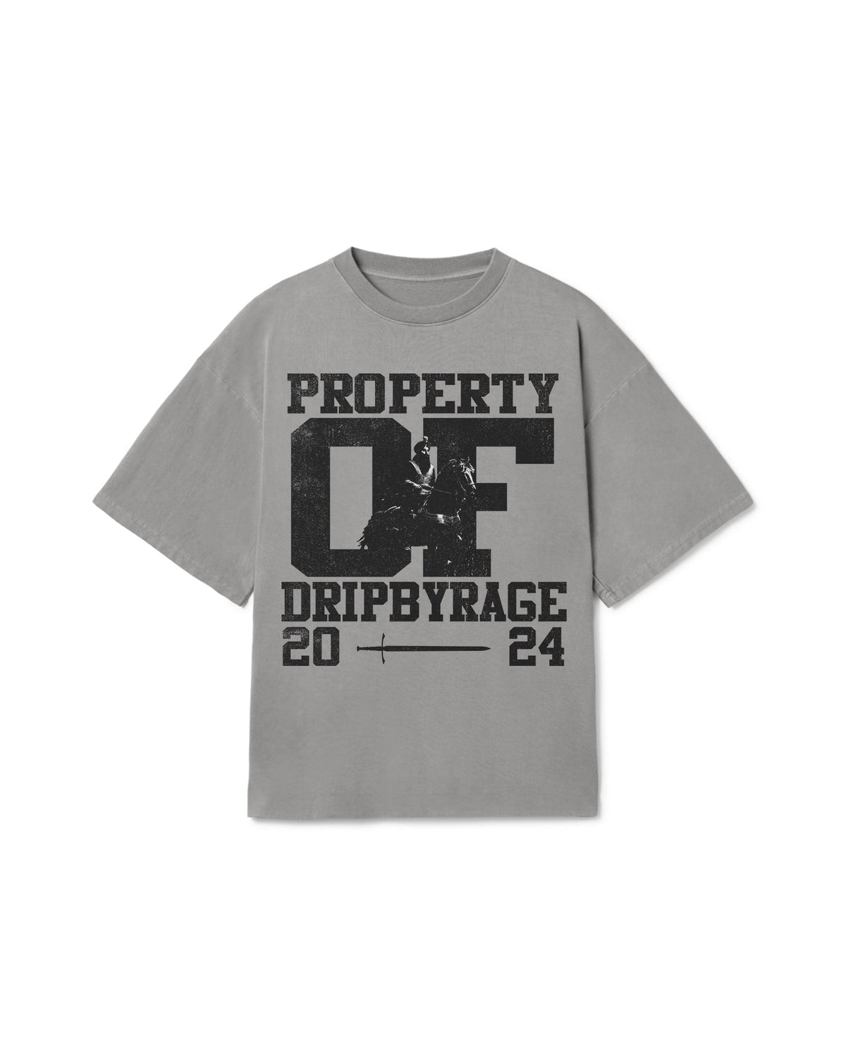 PROPERTY OVERSIZED T-SHIRT FADED GREY - Drip by Rage