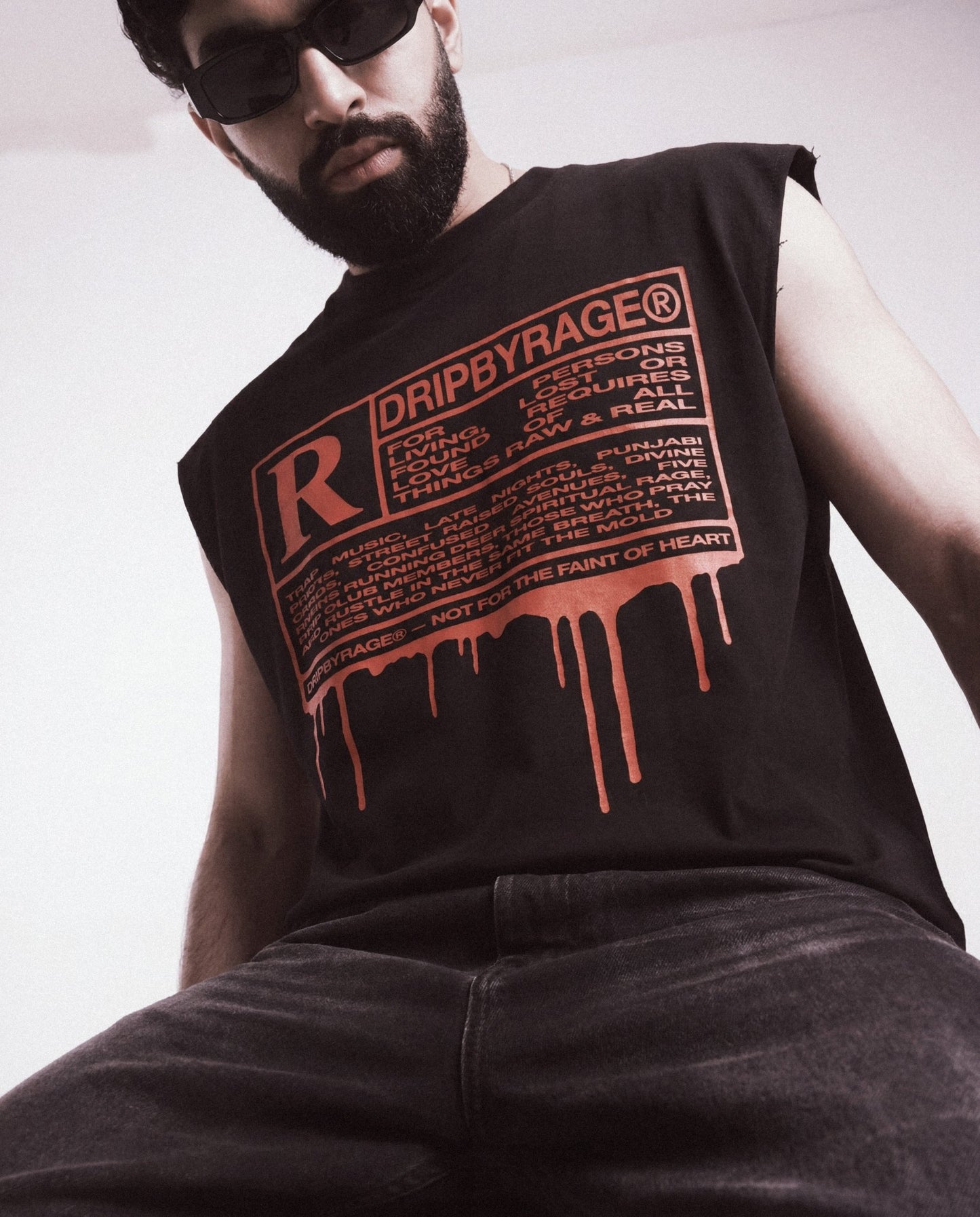 R RATED 380GSM BOXY TANK TOP - Drip by Rage