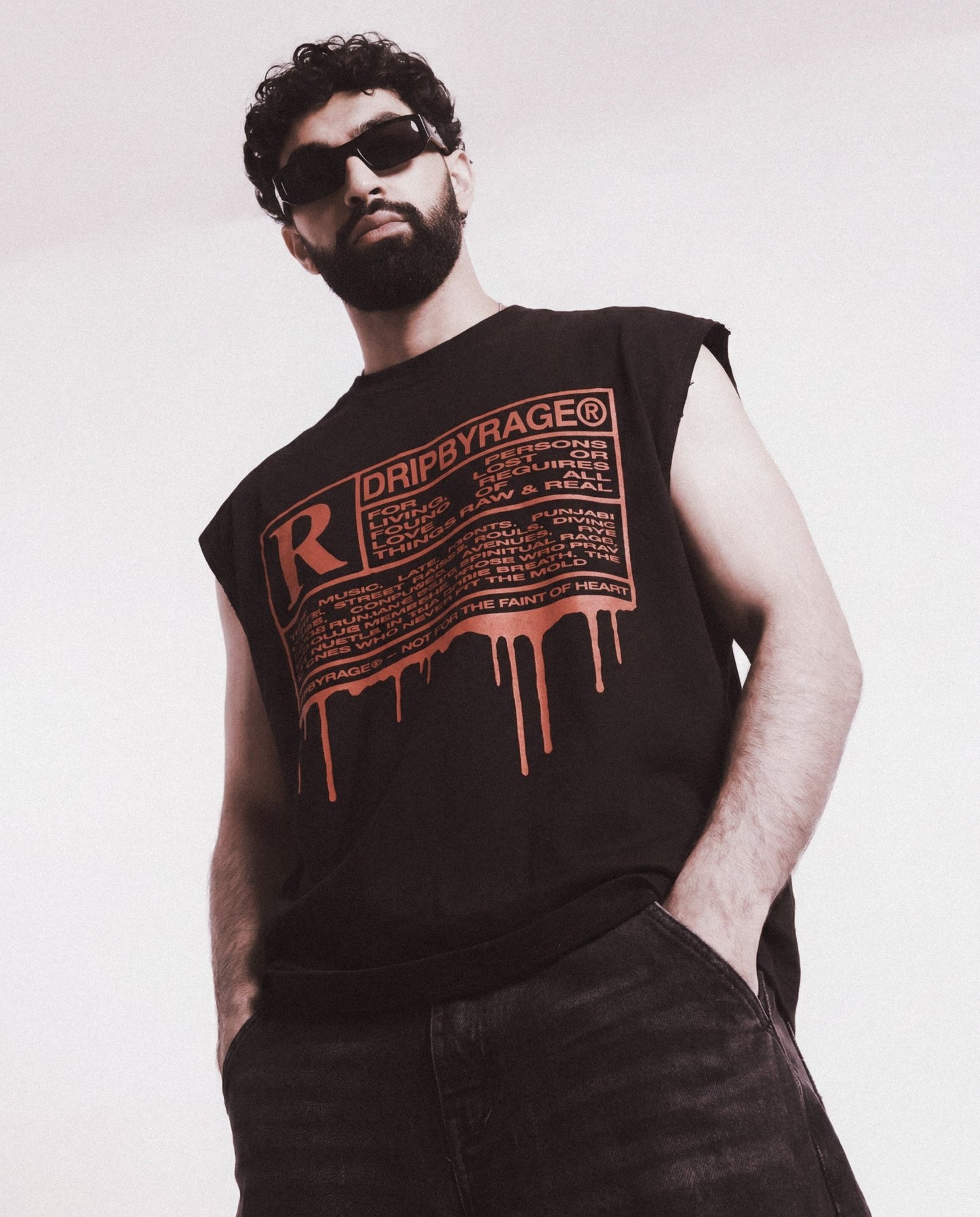 R RATED 380GSM BOXY TANK TOP - Drip by Rage