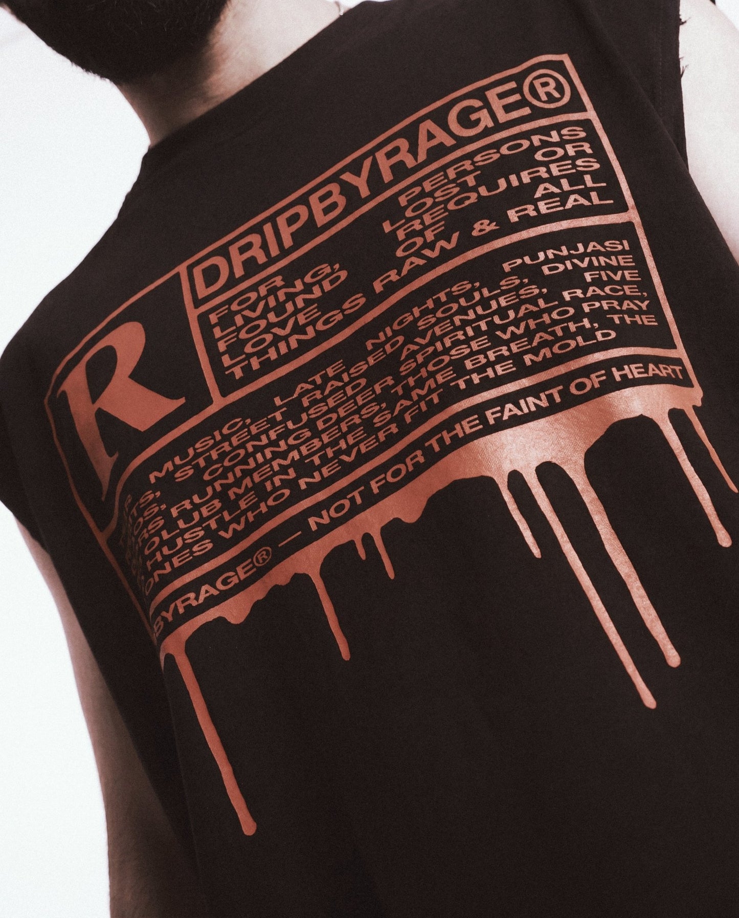 R RATED 380GSM BOXY TANK TOP - Drip by Rage