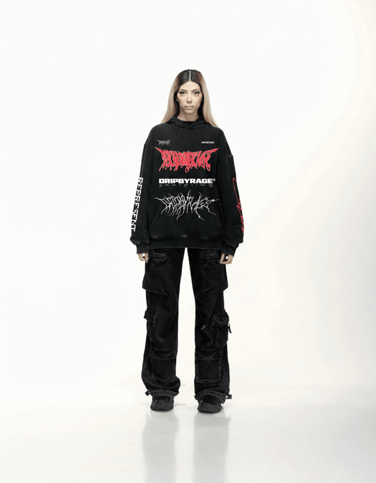 RAGE RACING V2 FADED HOODIE - Drip by Rage