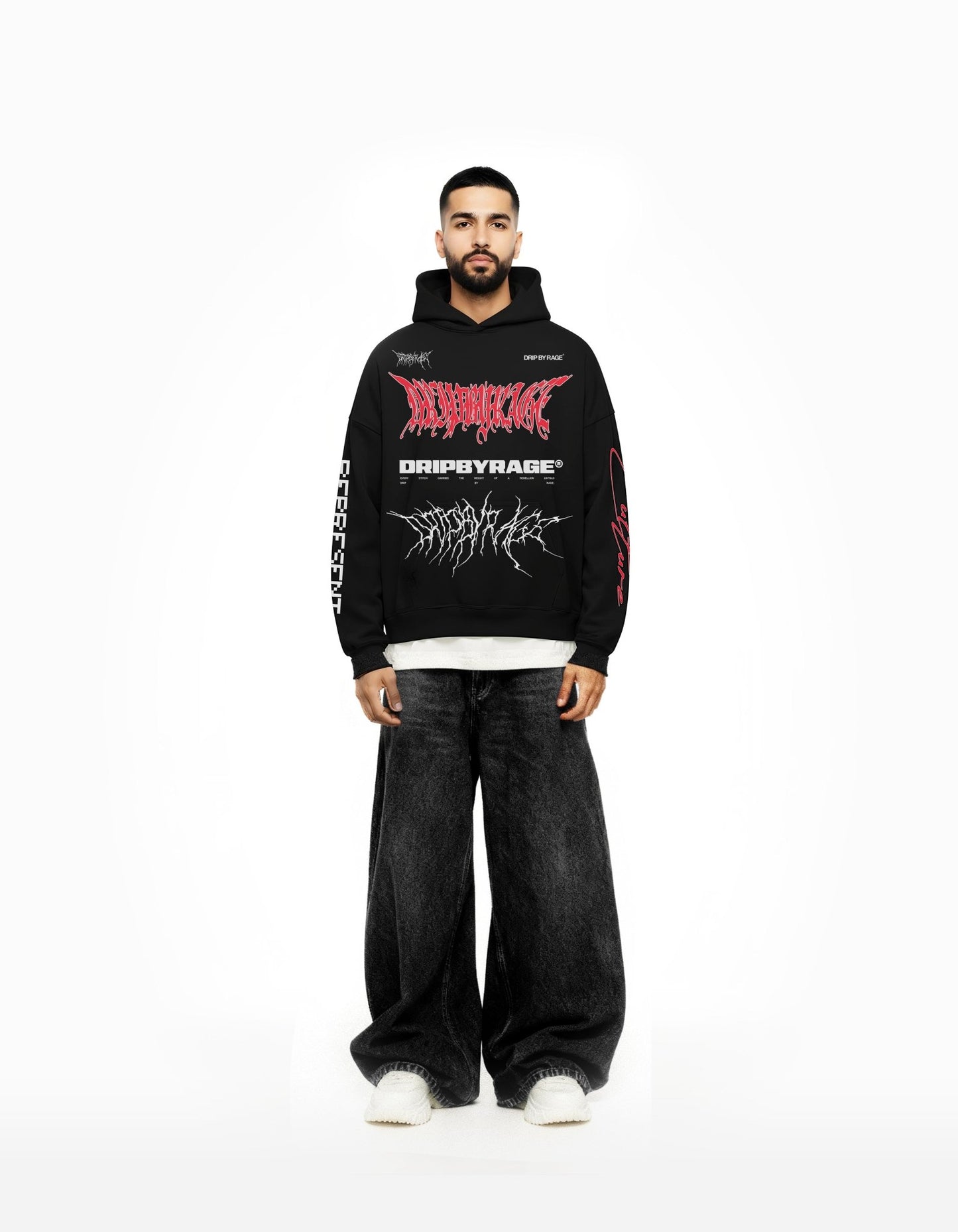 RAGE RACING V2 SUN FADED BOXY HOODIE - Drip by Rage