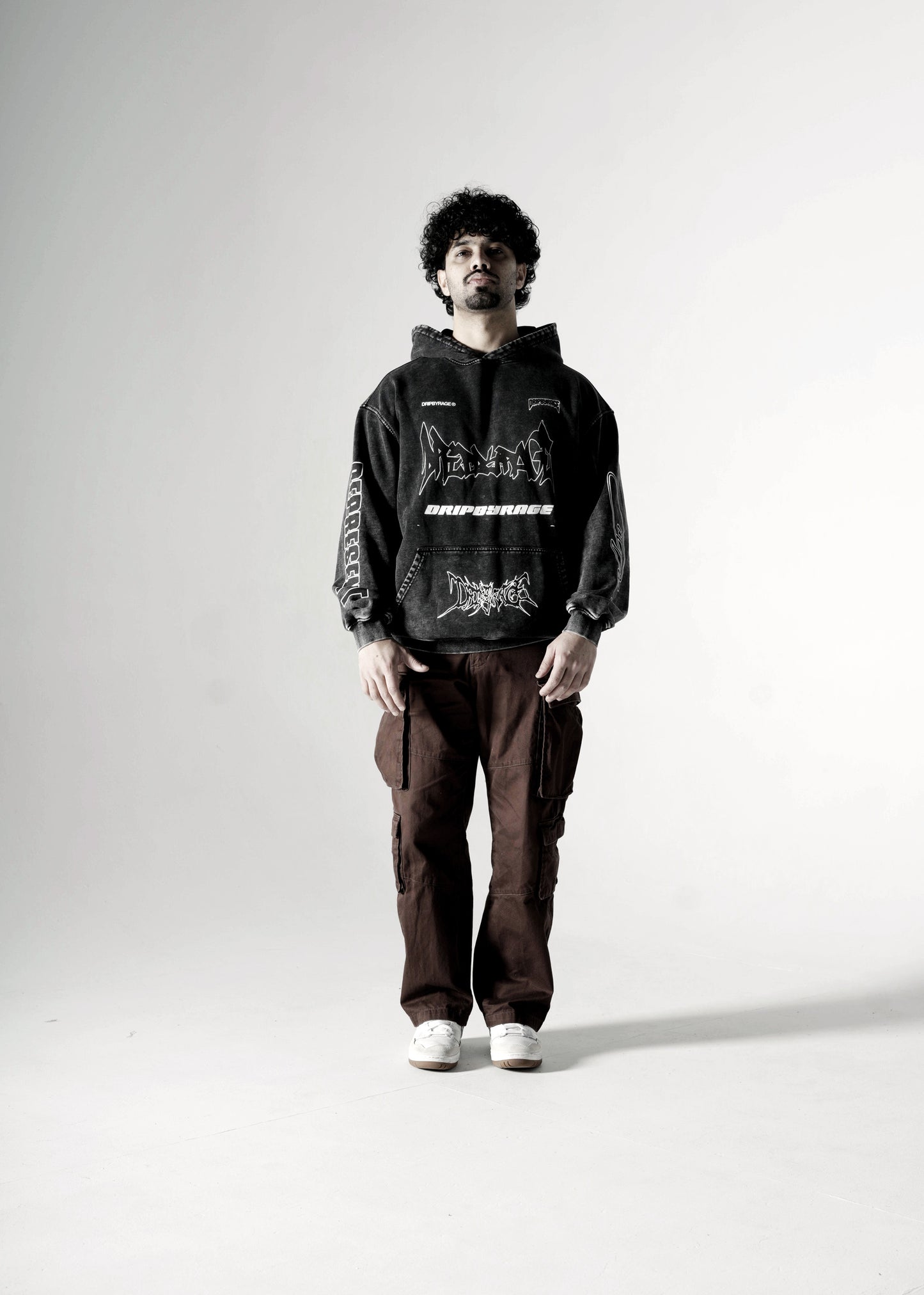 RAGE RACING OVERSIZED FADED HOODIE