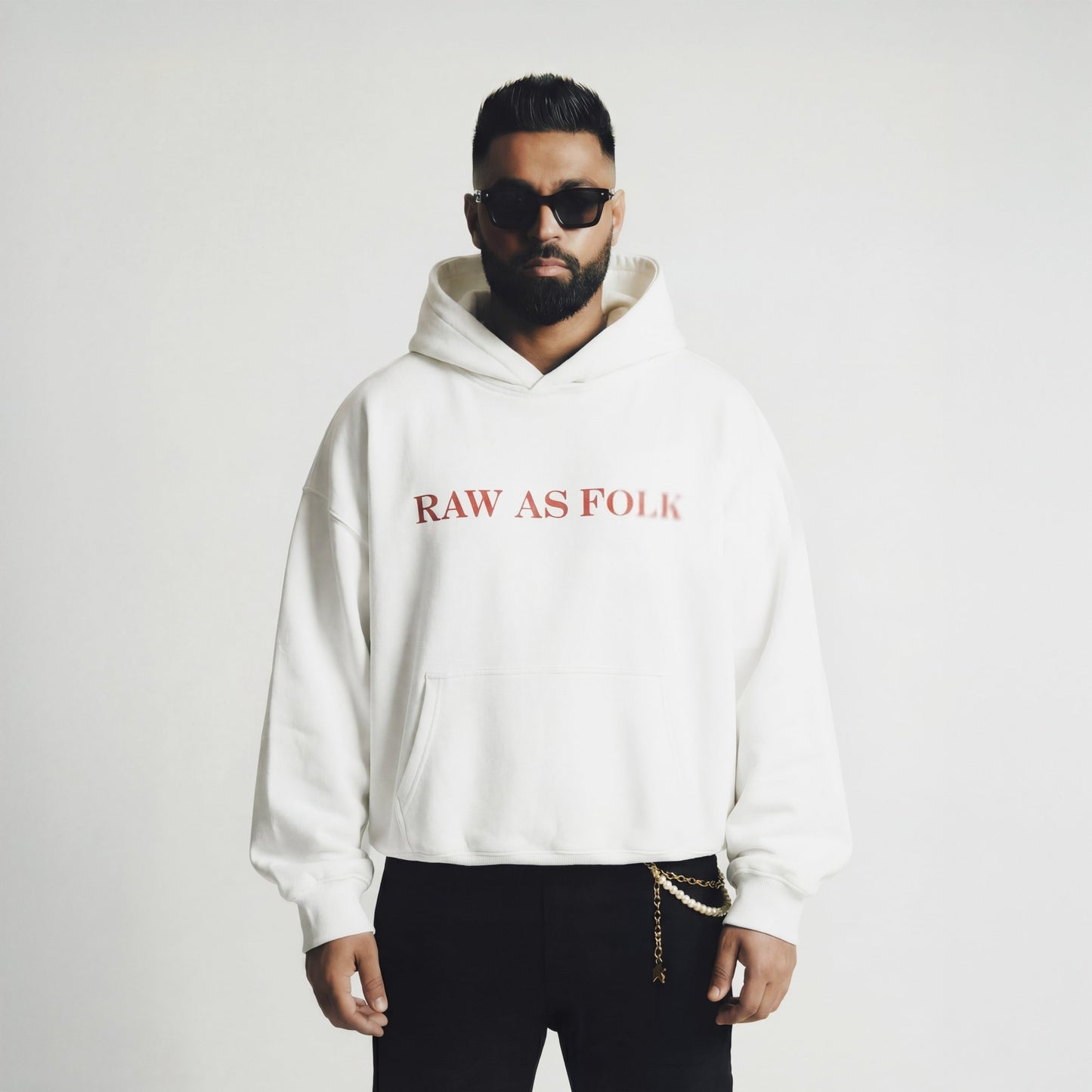 RAW AF BOXY HOODIE WHITE - Drip by Rage