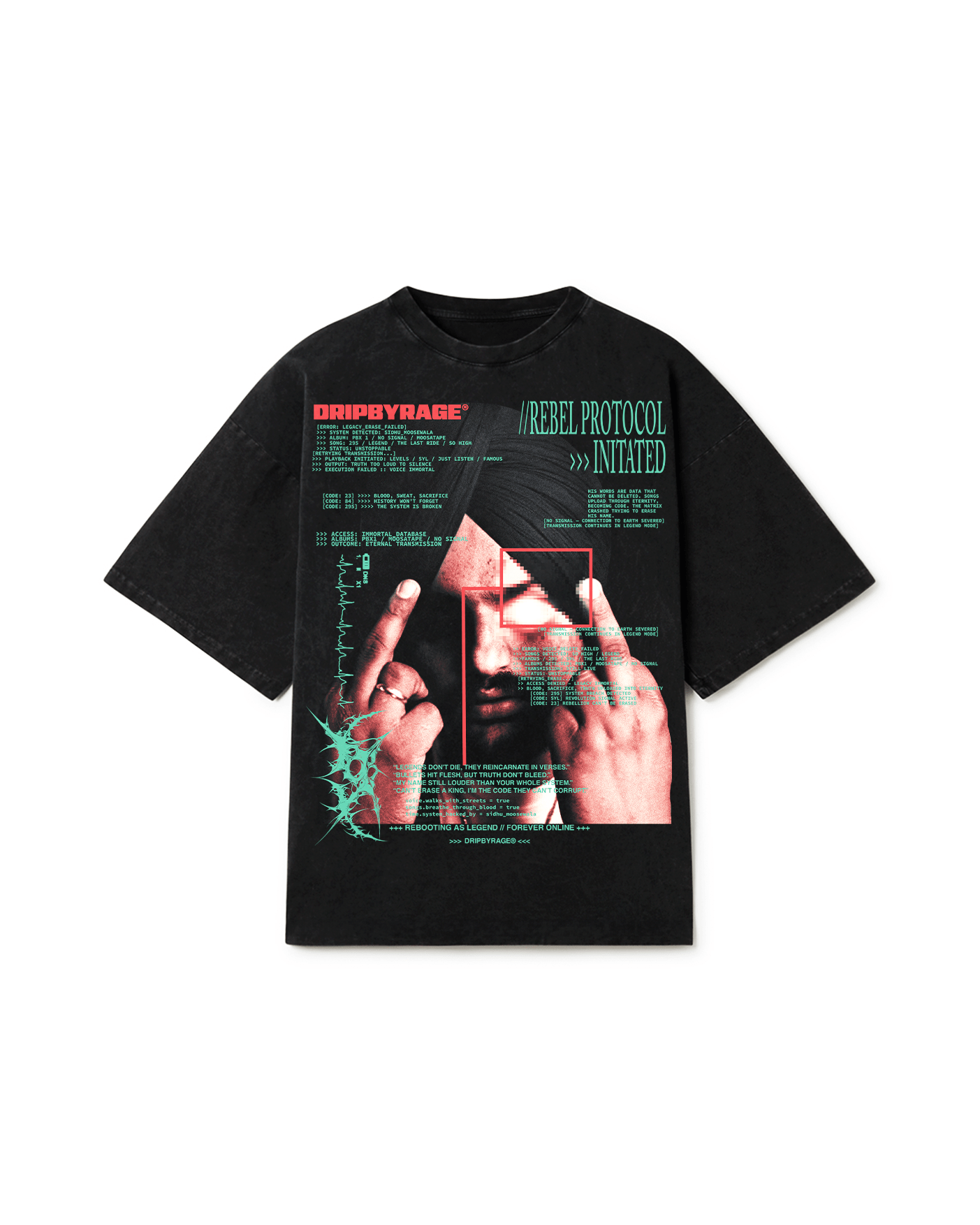 REBEL PROTOCOL FADED T-SHIRT - Drip by Rage