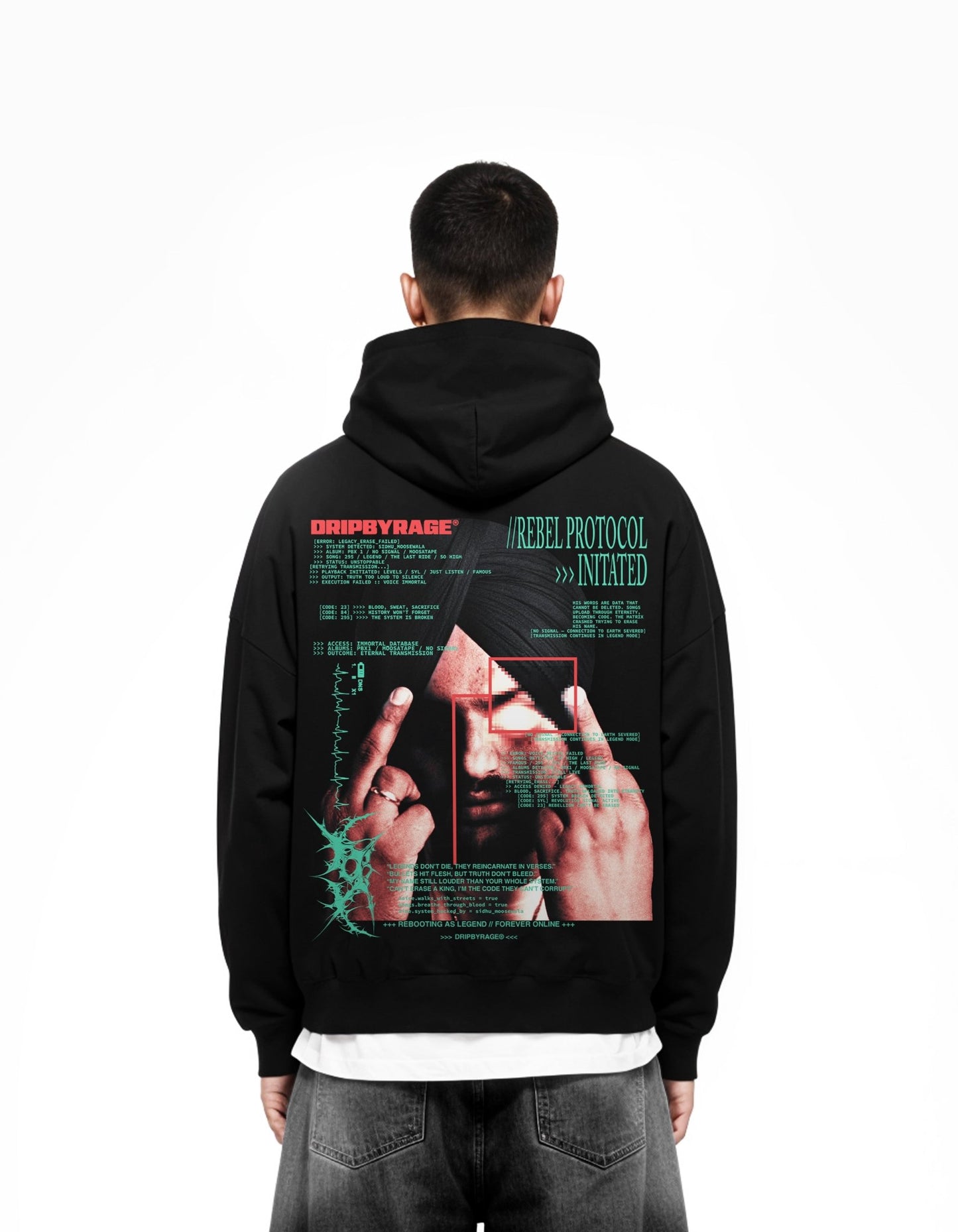 REBEL PROTOCOL SUN FADED BOXY HOODIE - Drip by Rage