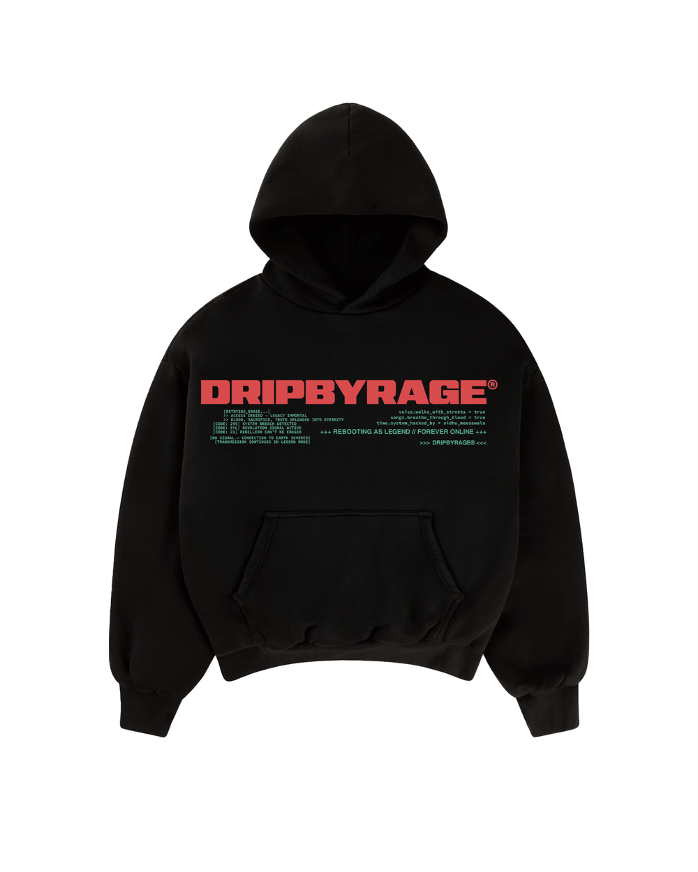 REBEL PROTOCOL SUN FADED BOXY HOODIE - Drip by Rage