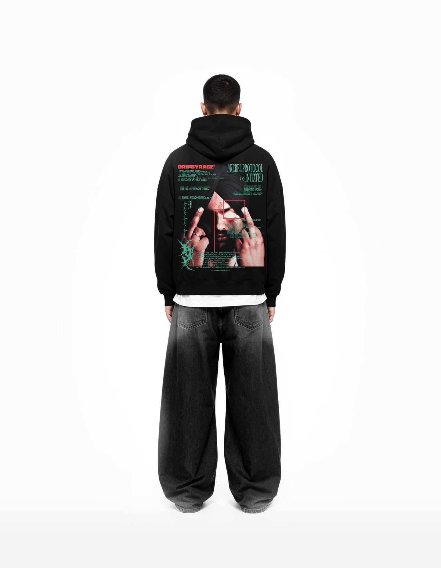 REBEL PROTOCOL SUN FADED BOXY HOODIE - Drip by Rage