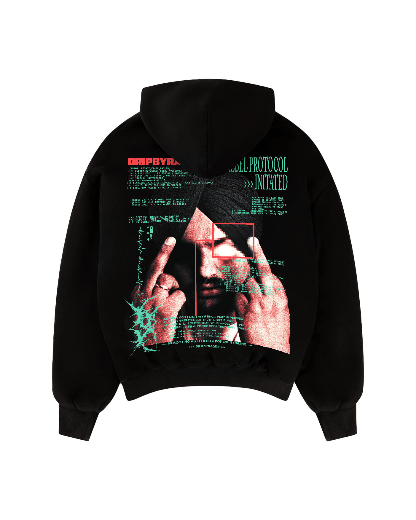 REBEL PROTOCOL SUN FADED BOXY HOODIE - Drip by Rage