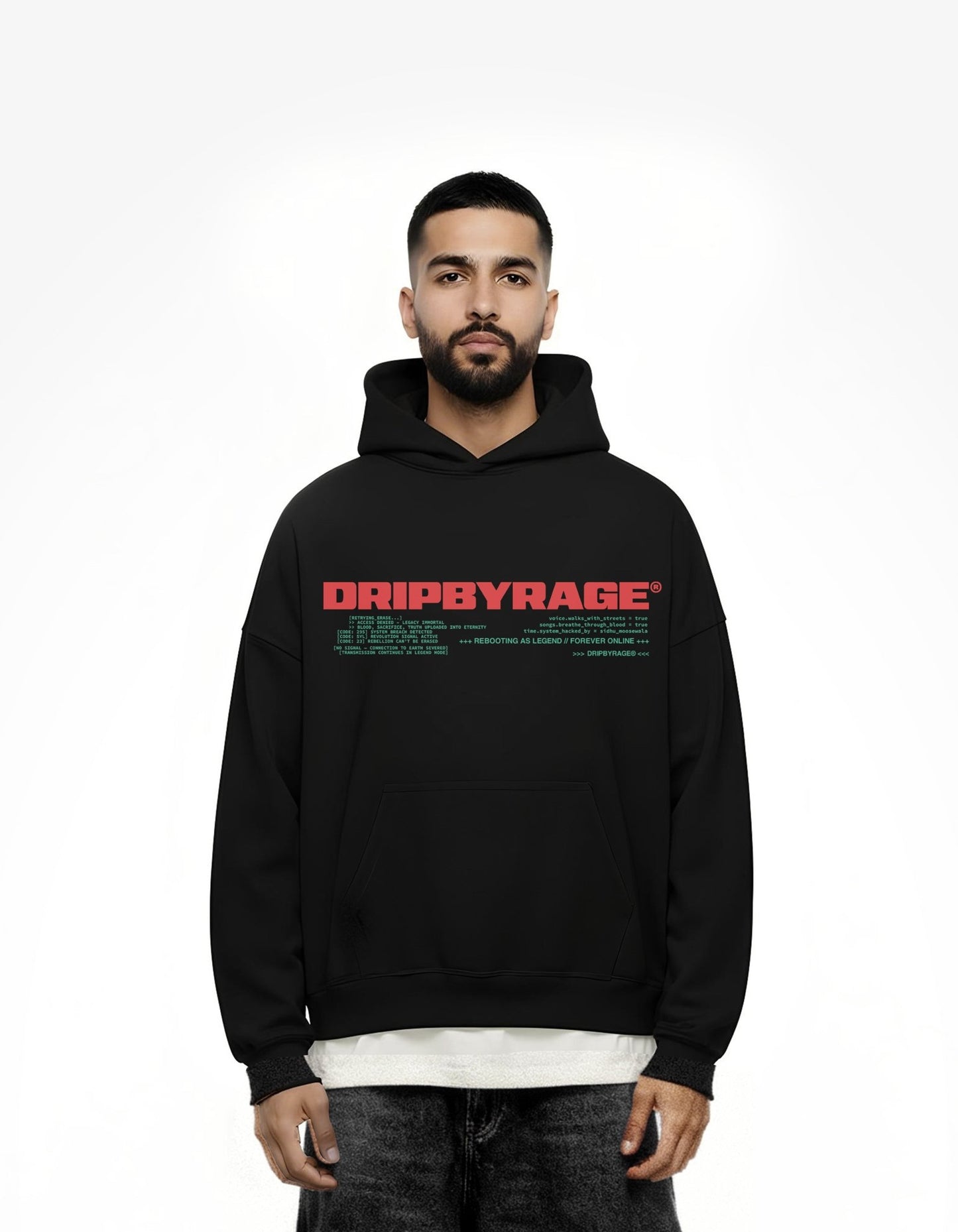 REBEL PROTOCOL SUN FADED BOXY HOODIE - Drip by Rage