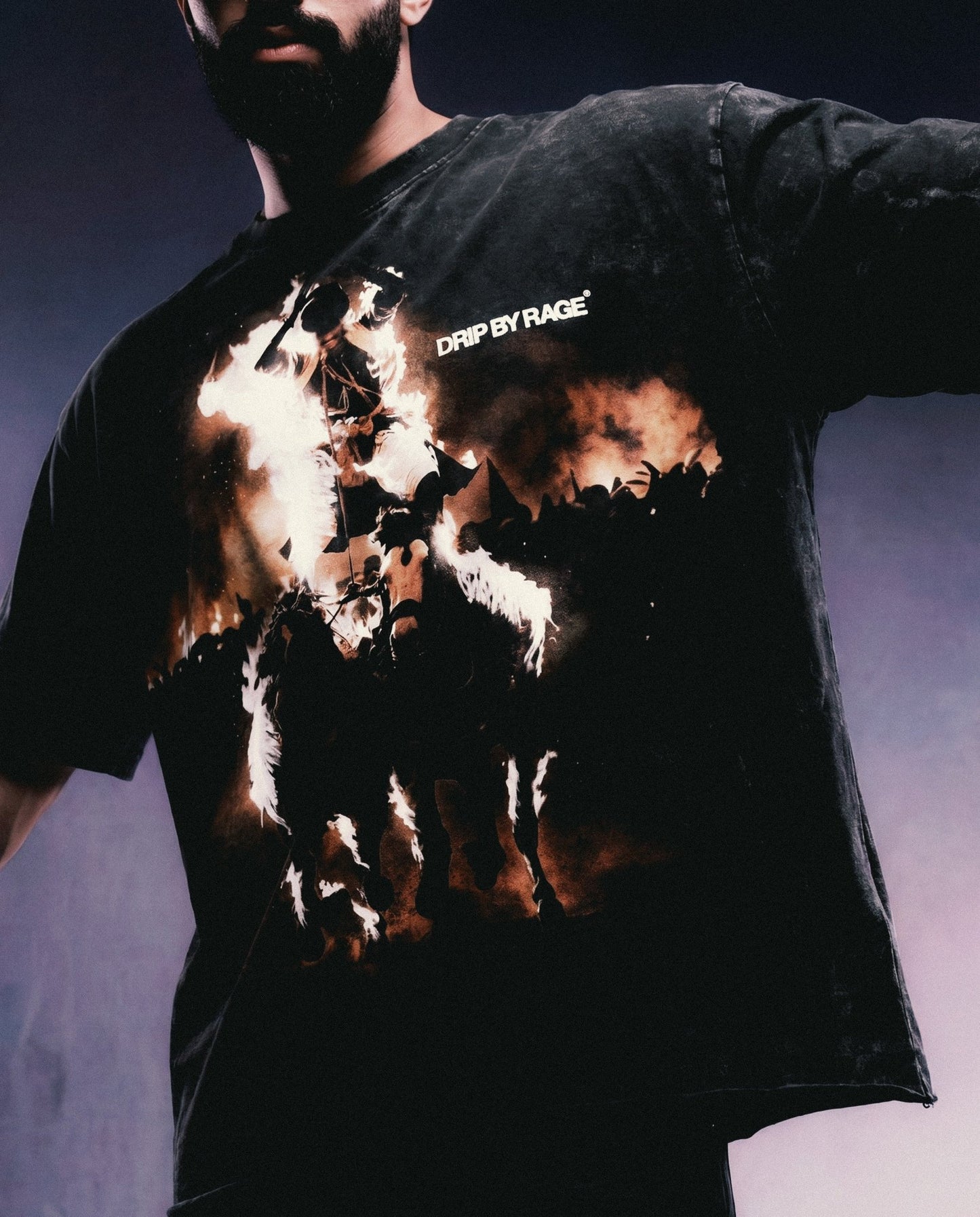 SAINT WARRIOR FADED T-SHIRT - Drip by Rage