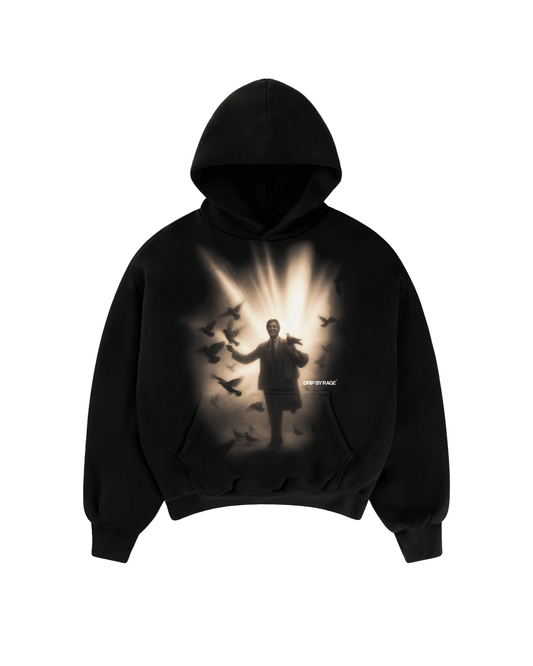 SHIV BIRDS BOXY BIG PRINT HOODIE - Drip by Rage