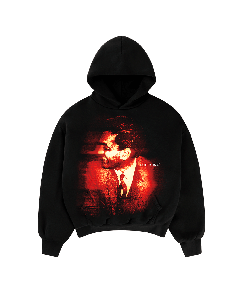 SHIV KUMAR BATALVI BIG PRINT SUN FADED BOXY HOODIE - Drip by Rage
